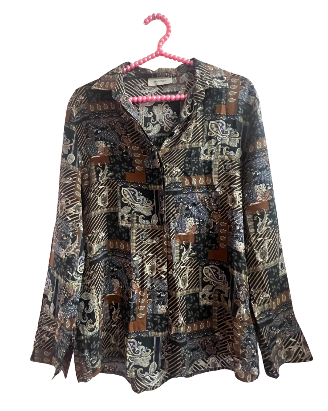 Bohemian Pattern "Falconeri" Silk Shirt