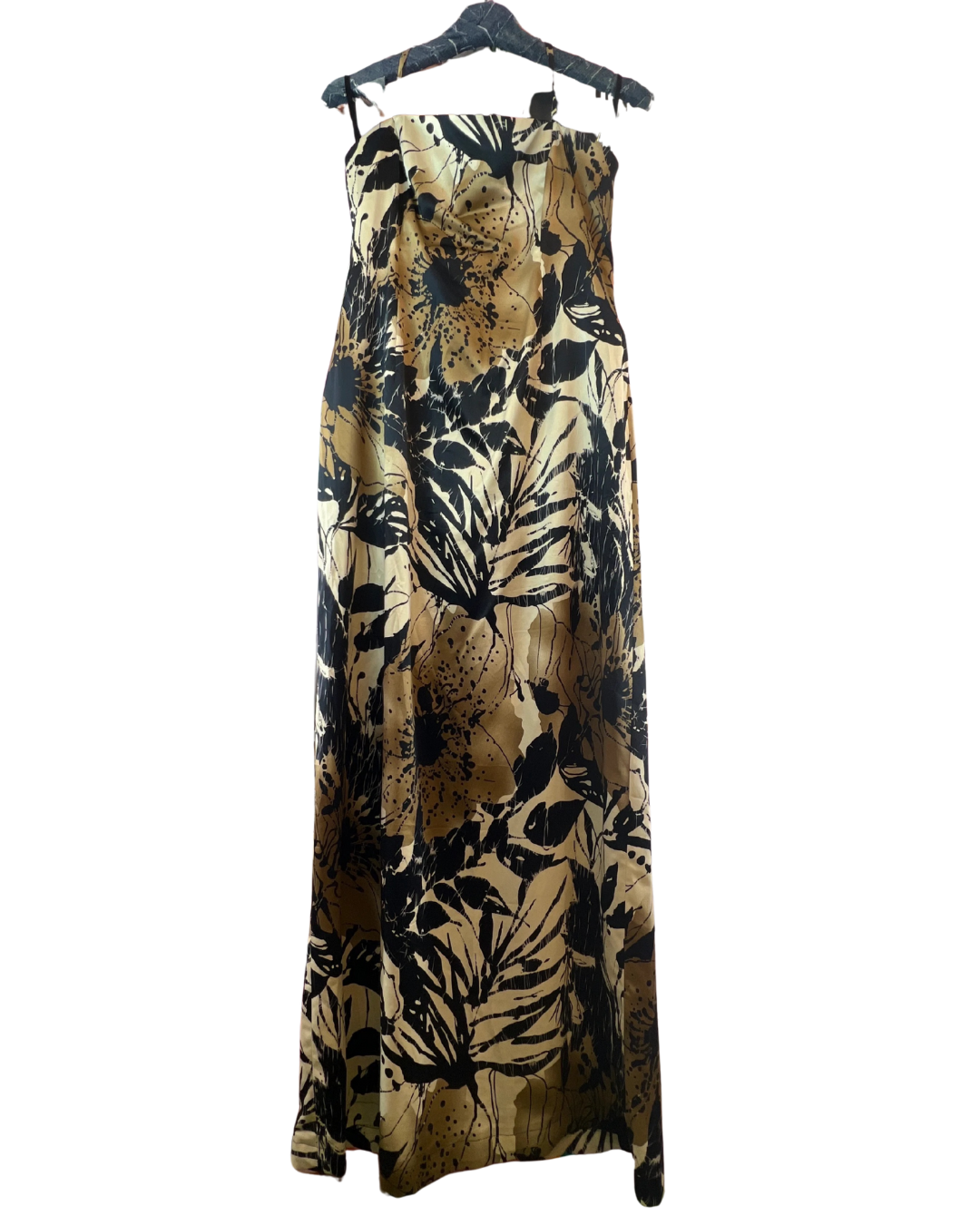 Beige and black patterned dress