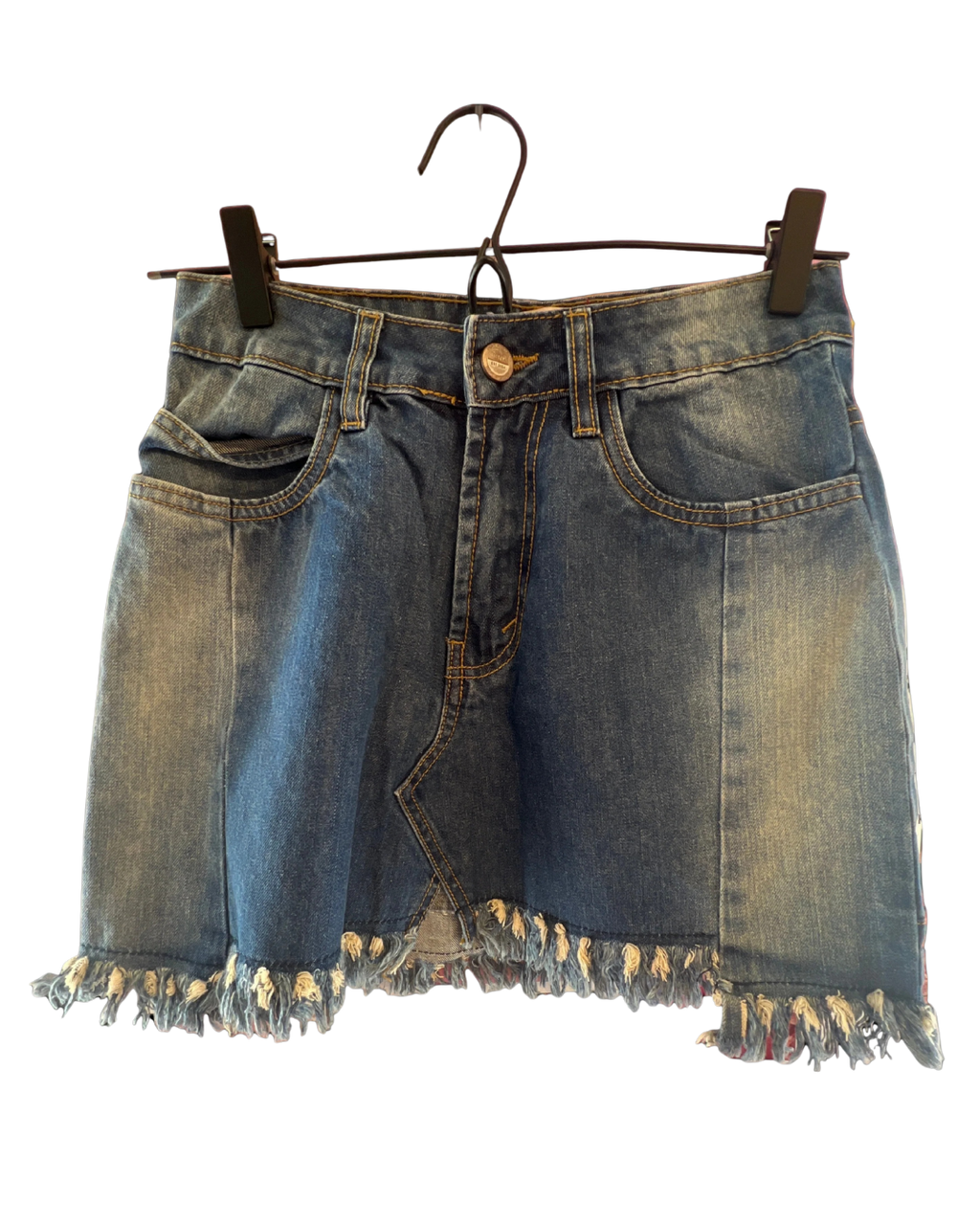 "Pink Woman" Jeans Skirt with Frills