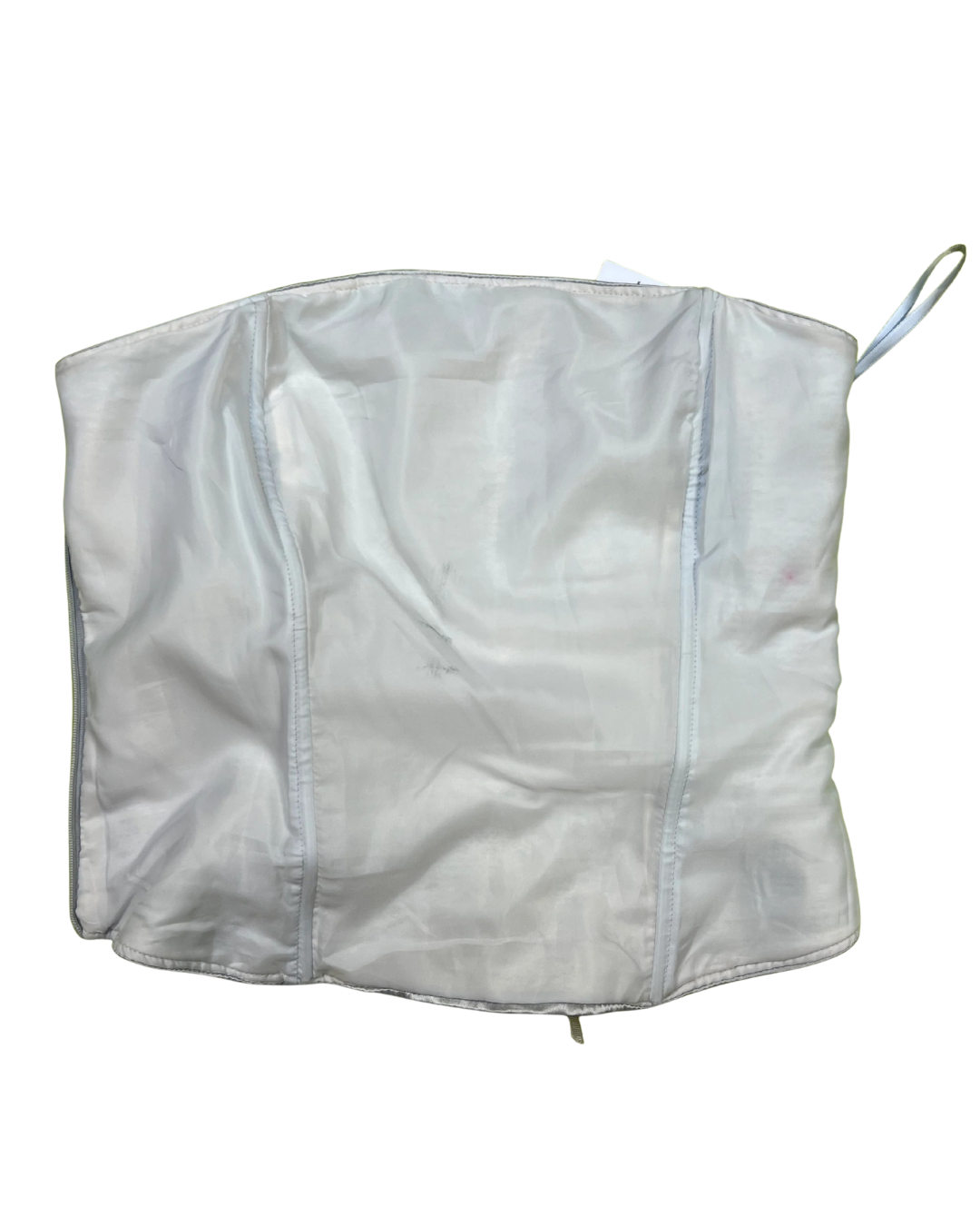 Silky Metallic Gray "Desiree" Corset Top