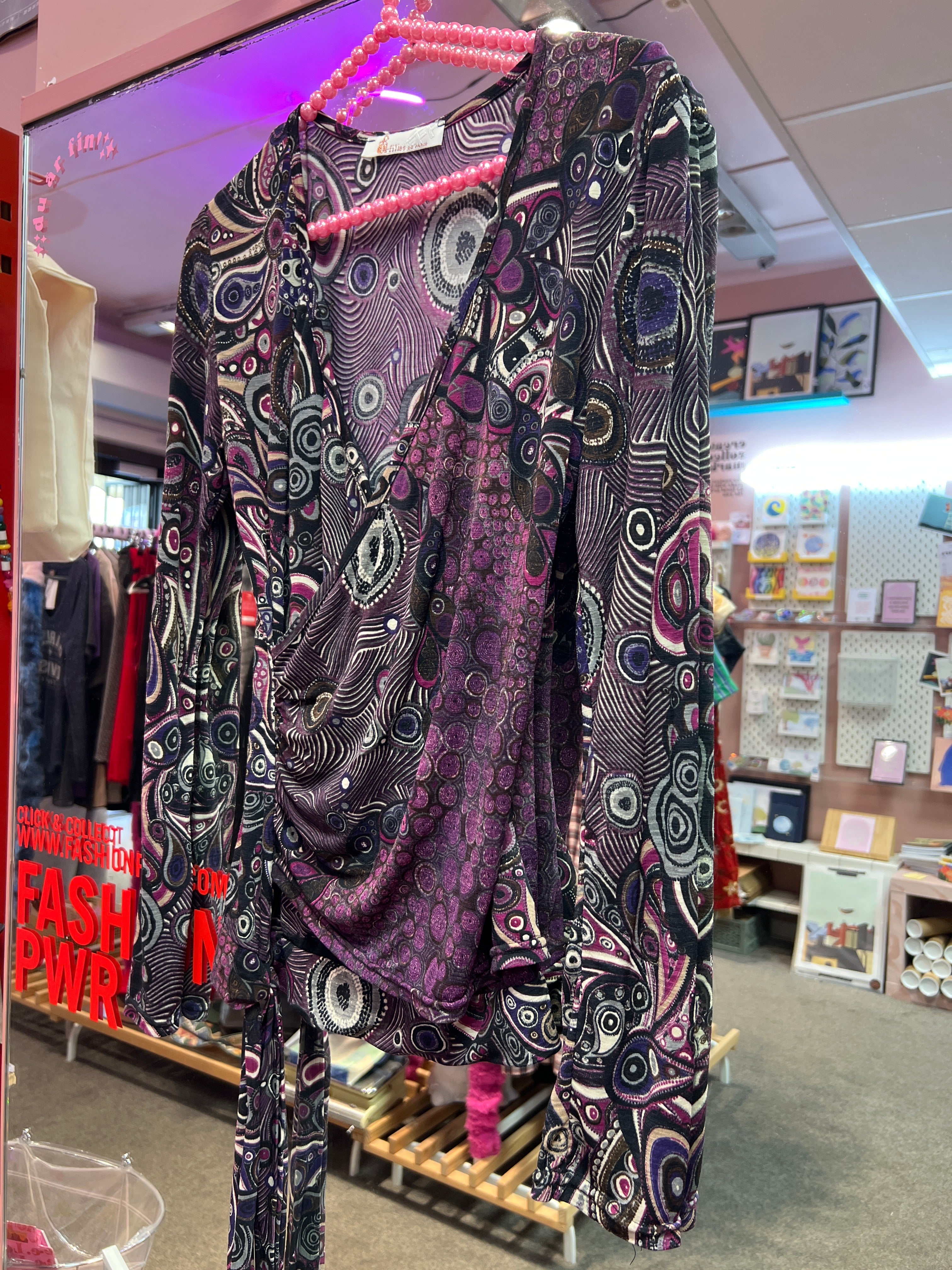 Y2K vibes patterned see through top Efilles de Paris