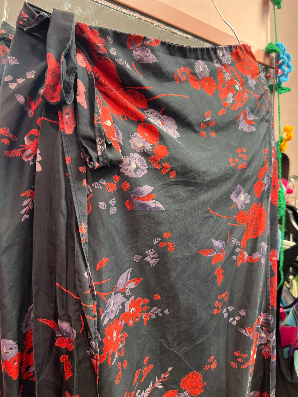 Wrap silk skirt