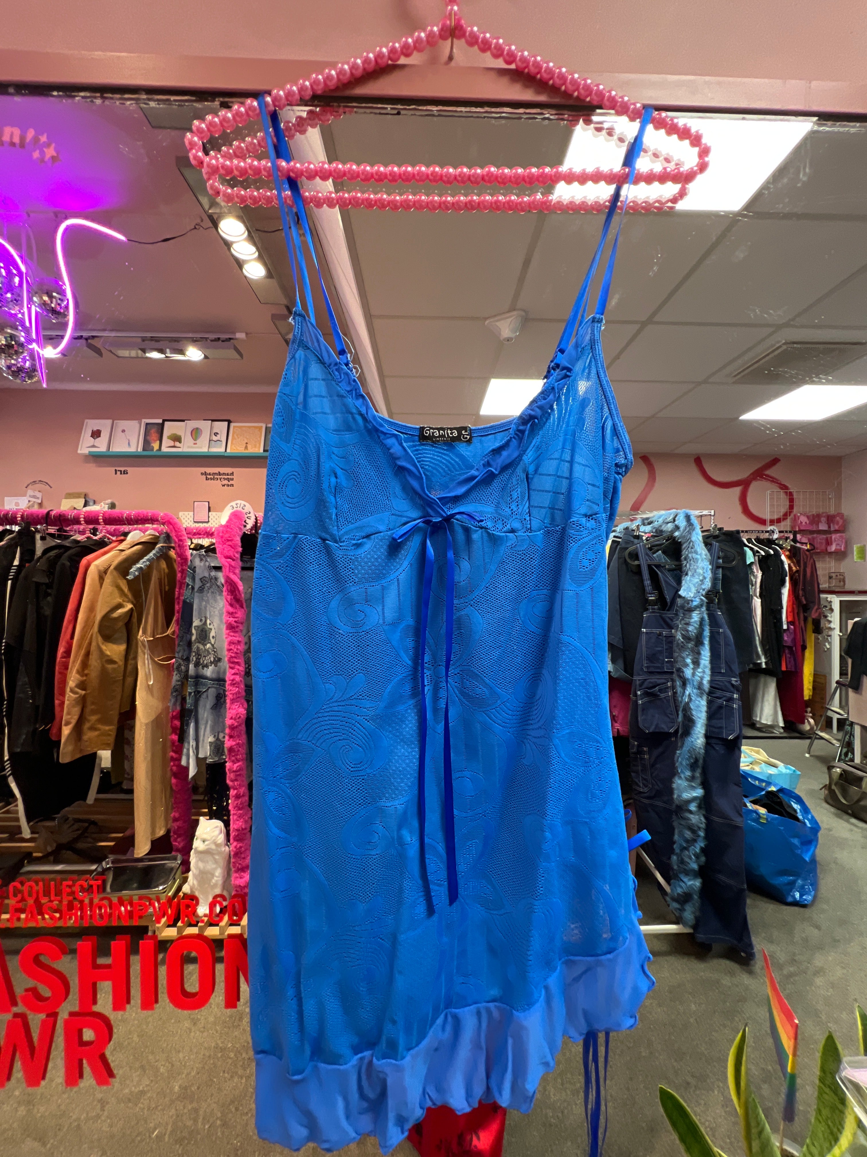 Y2k vibes blue lingerie top