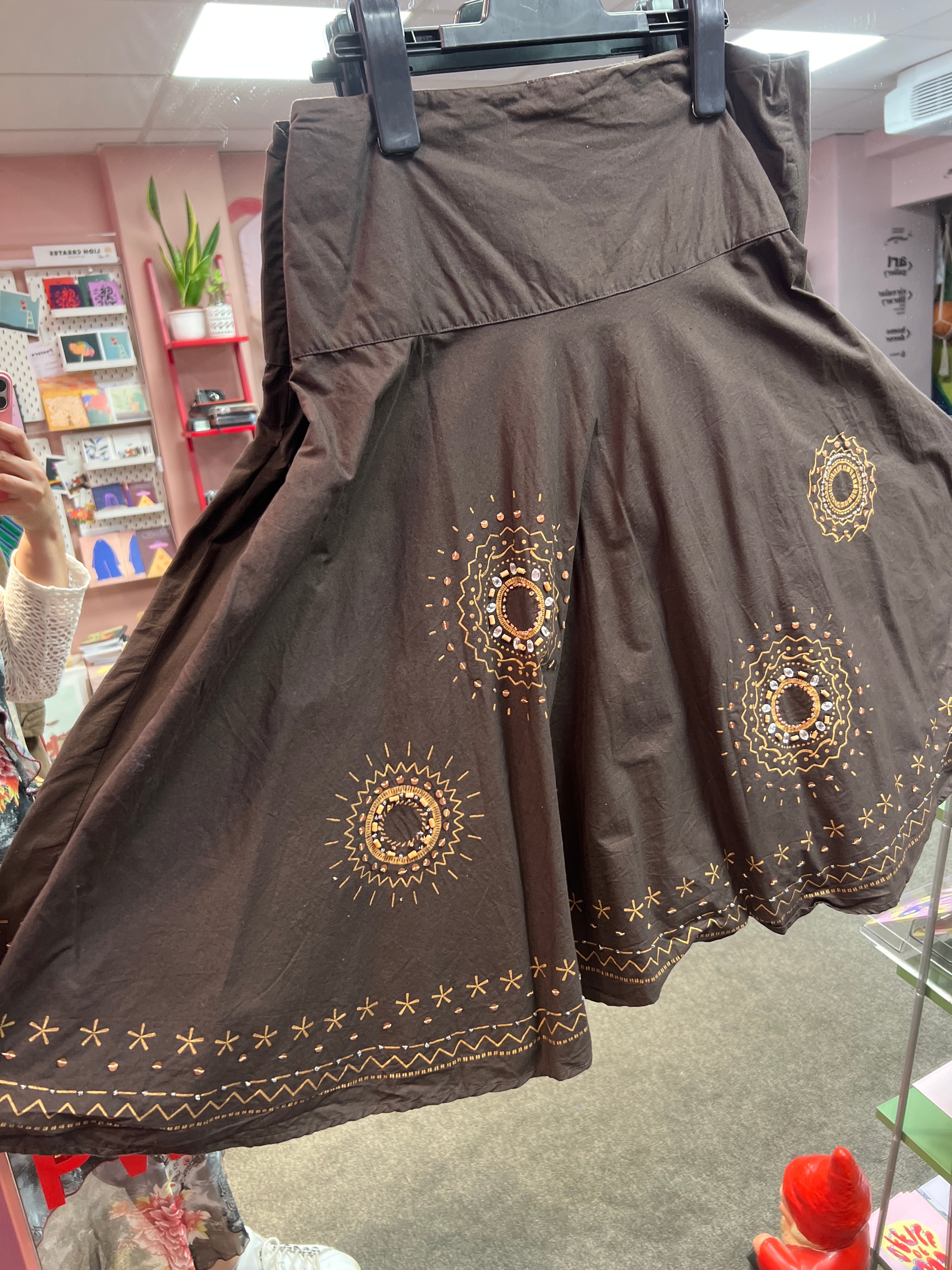 Mandalas brown skirt
