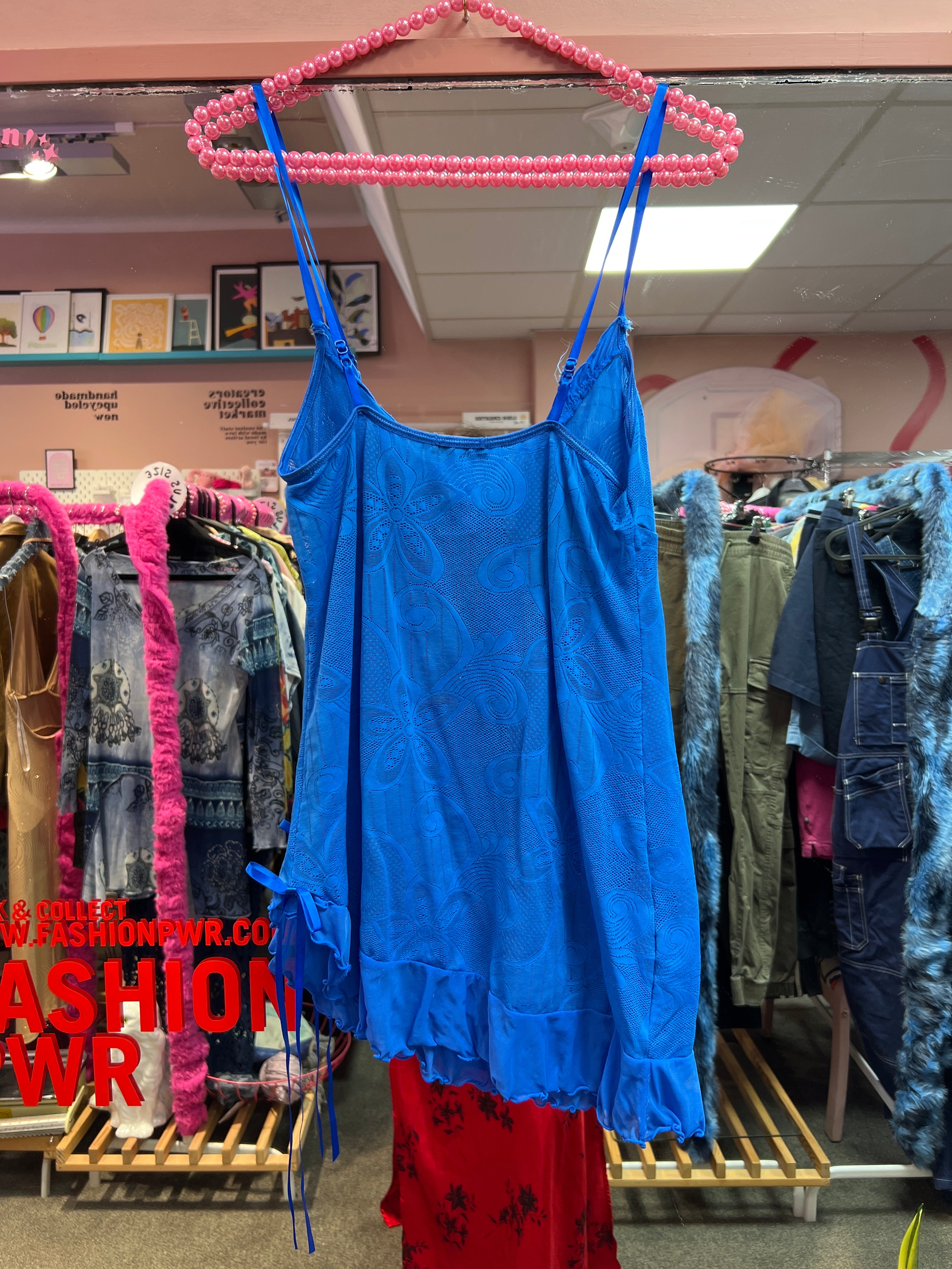 Y2k vibes blue lingerie top