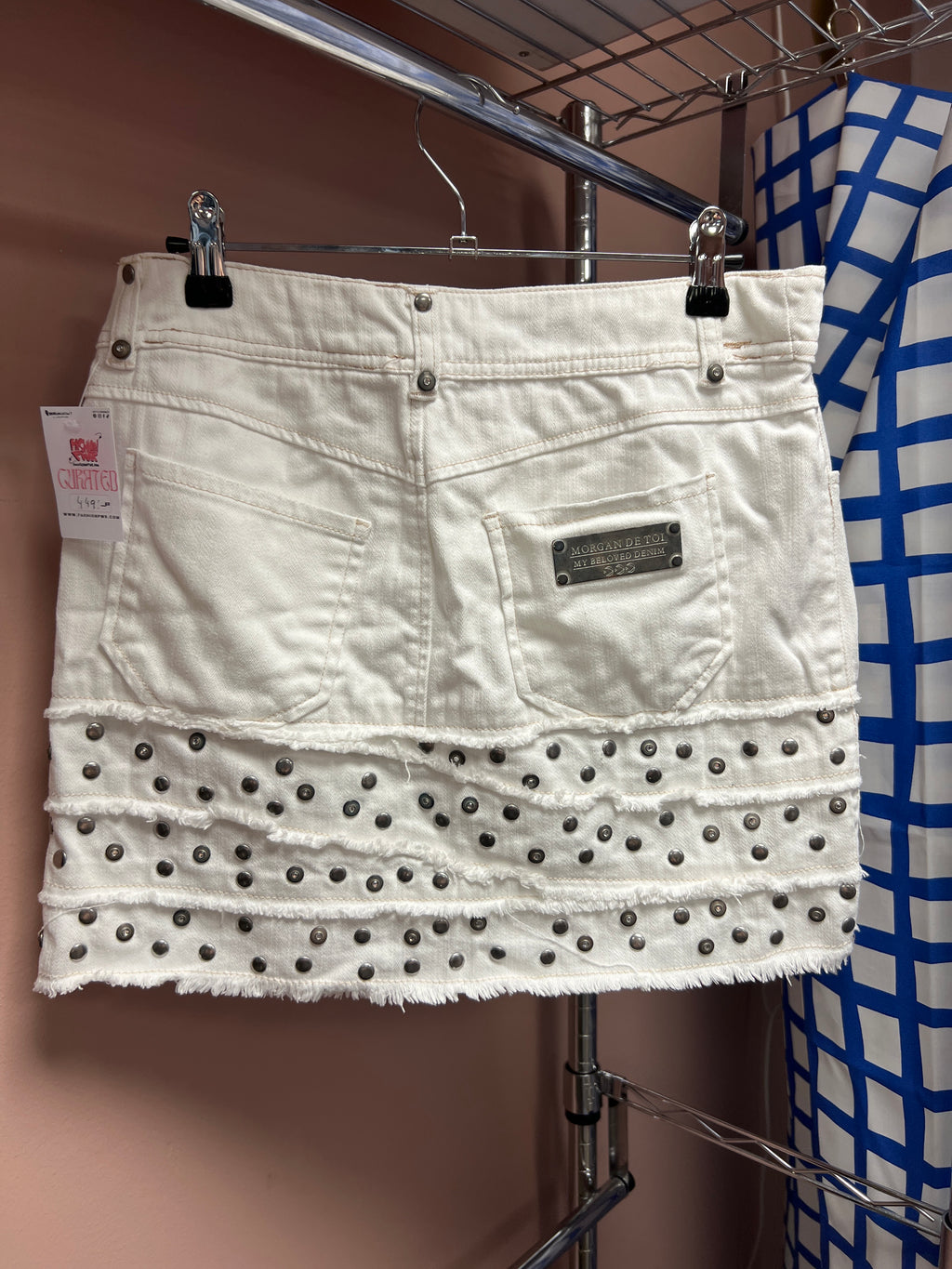 Morgan white studs skirt