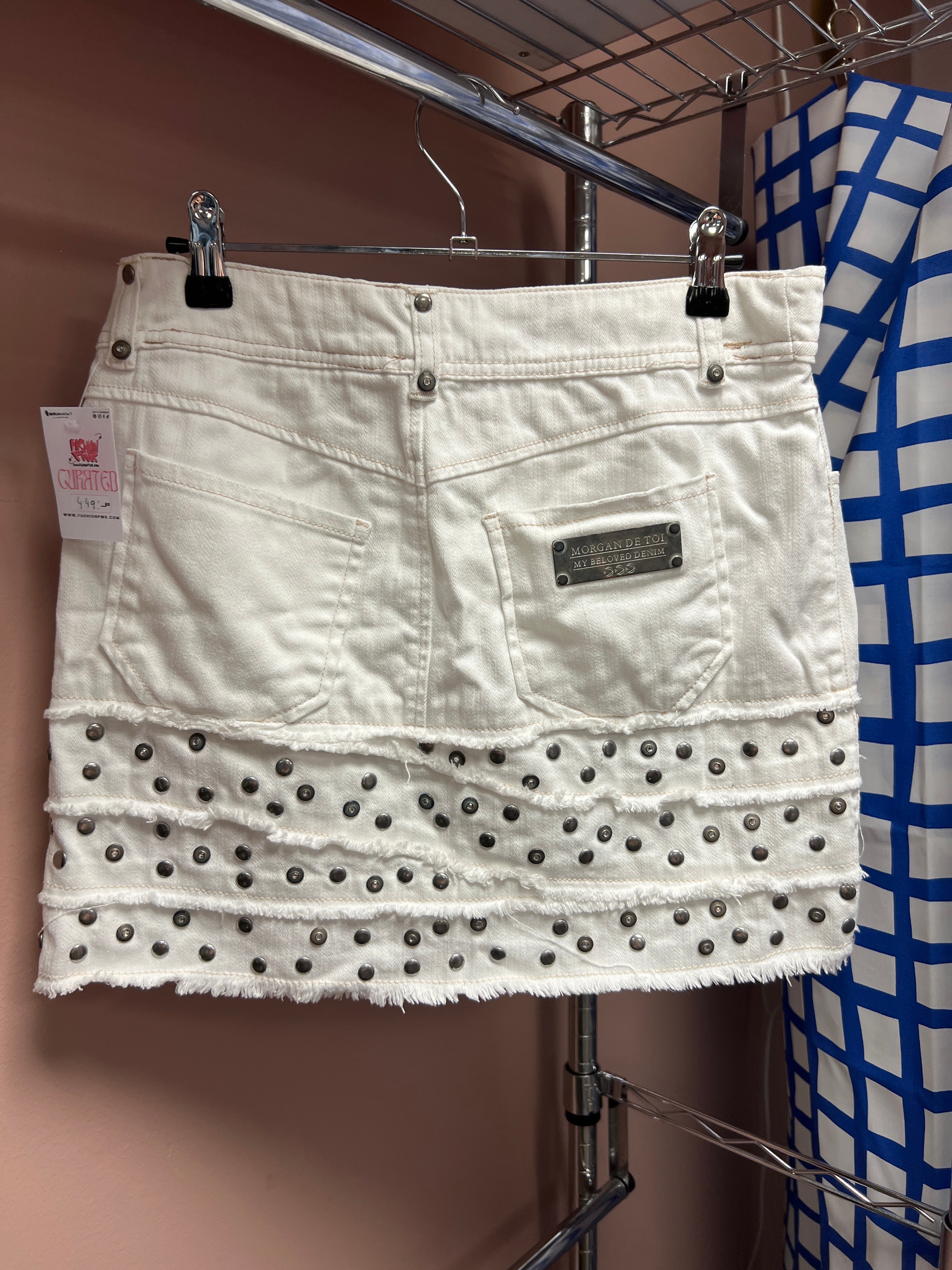 Morgan white studs skirt