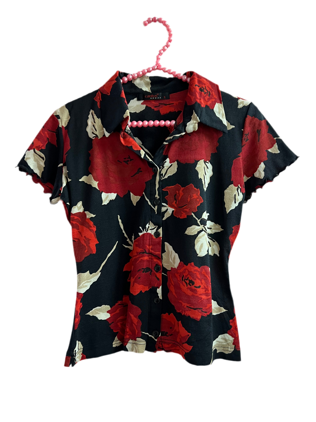 "Cantus" Red Roses Blossom Blouse