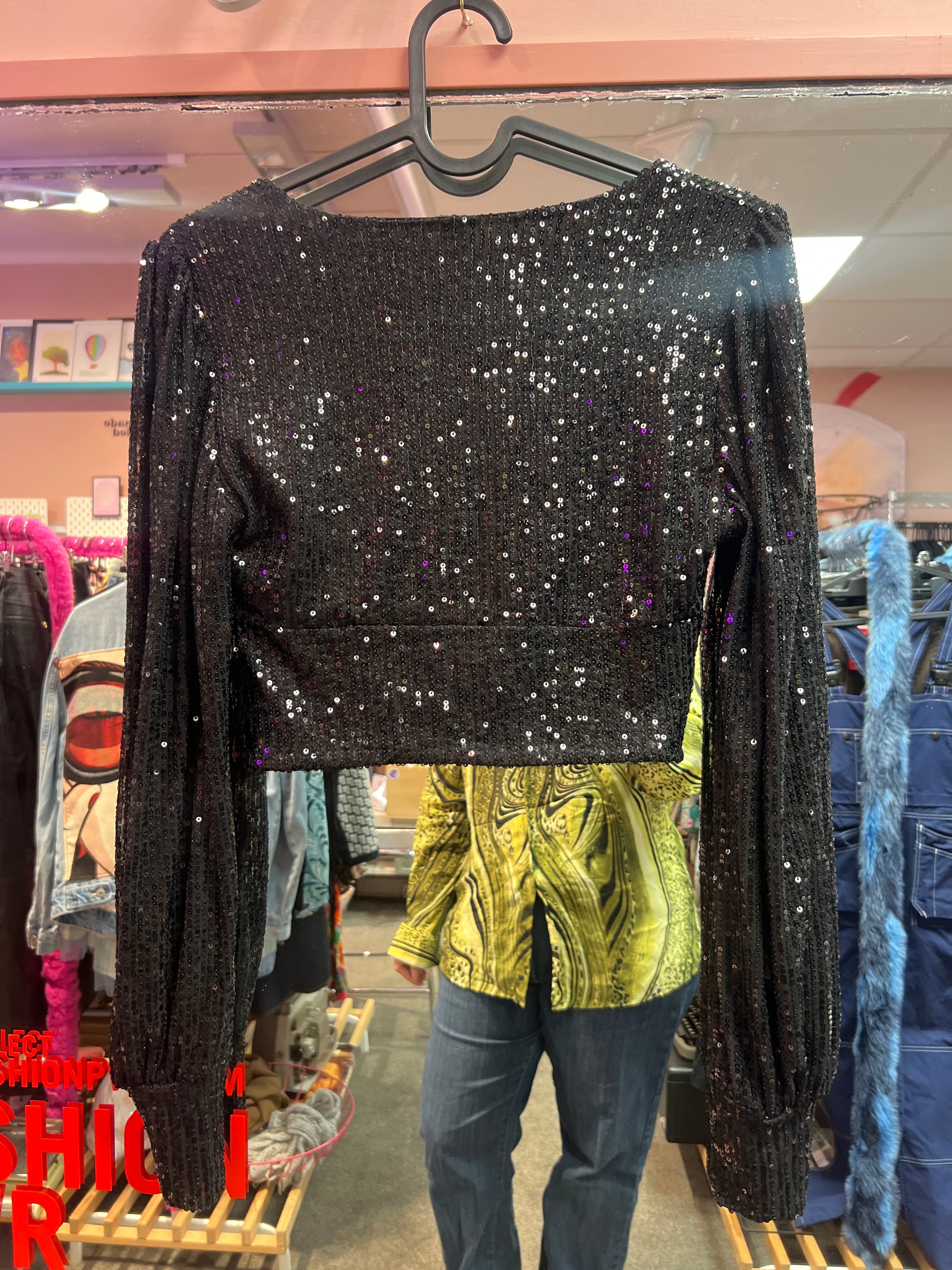 Sequin cropped top Amisu