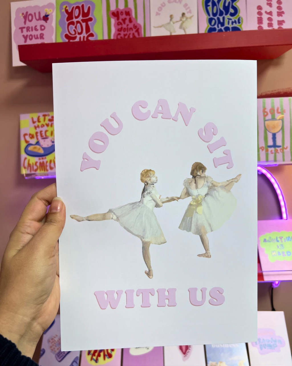 You can sit with us Poster & Postcard