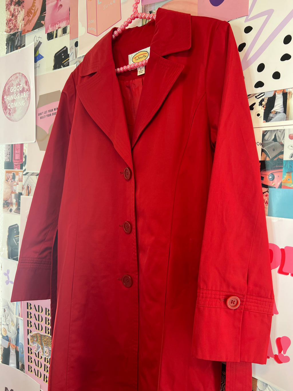 Cherry trench coat