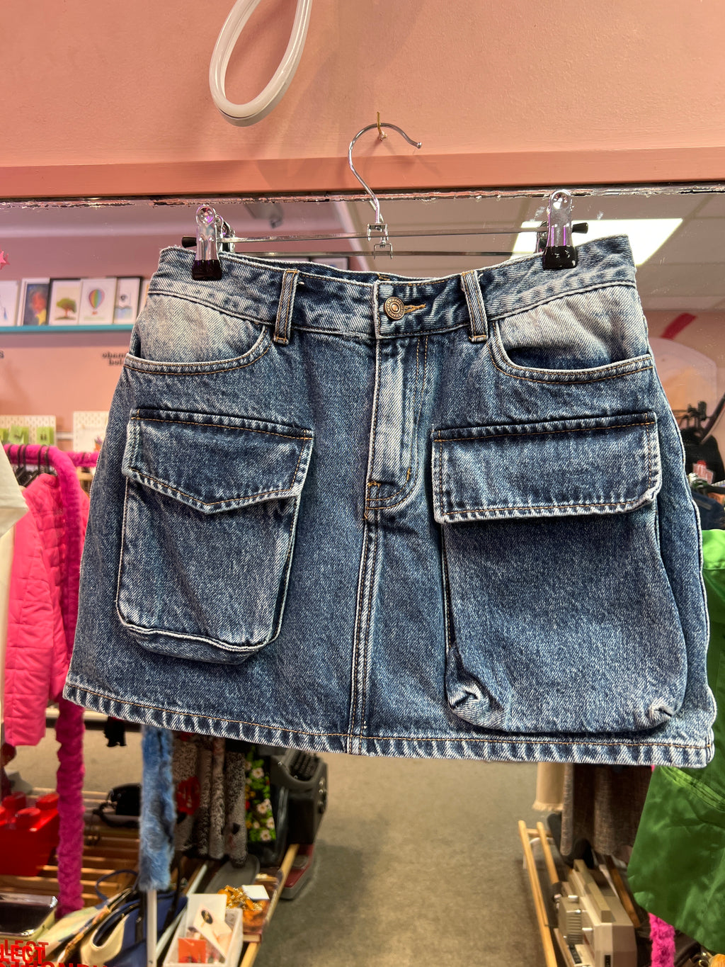 Mini skirt Jeans Wear big pockets on the front