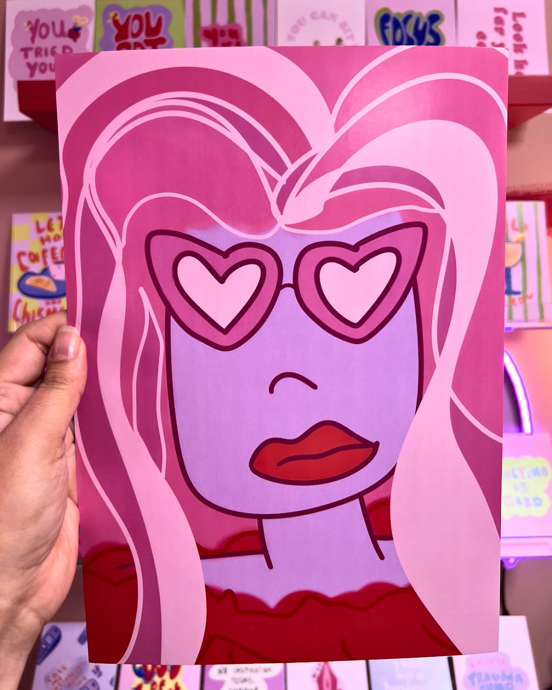 Heart sunglasses fashionista Poster & Postcard