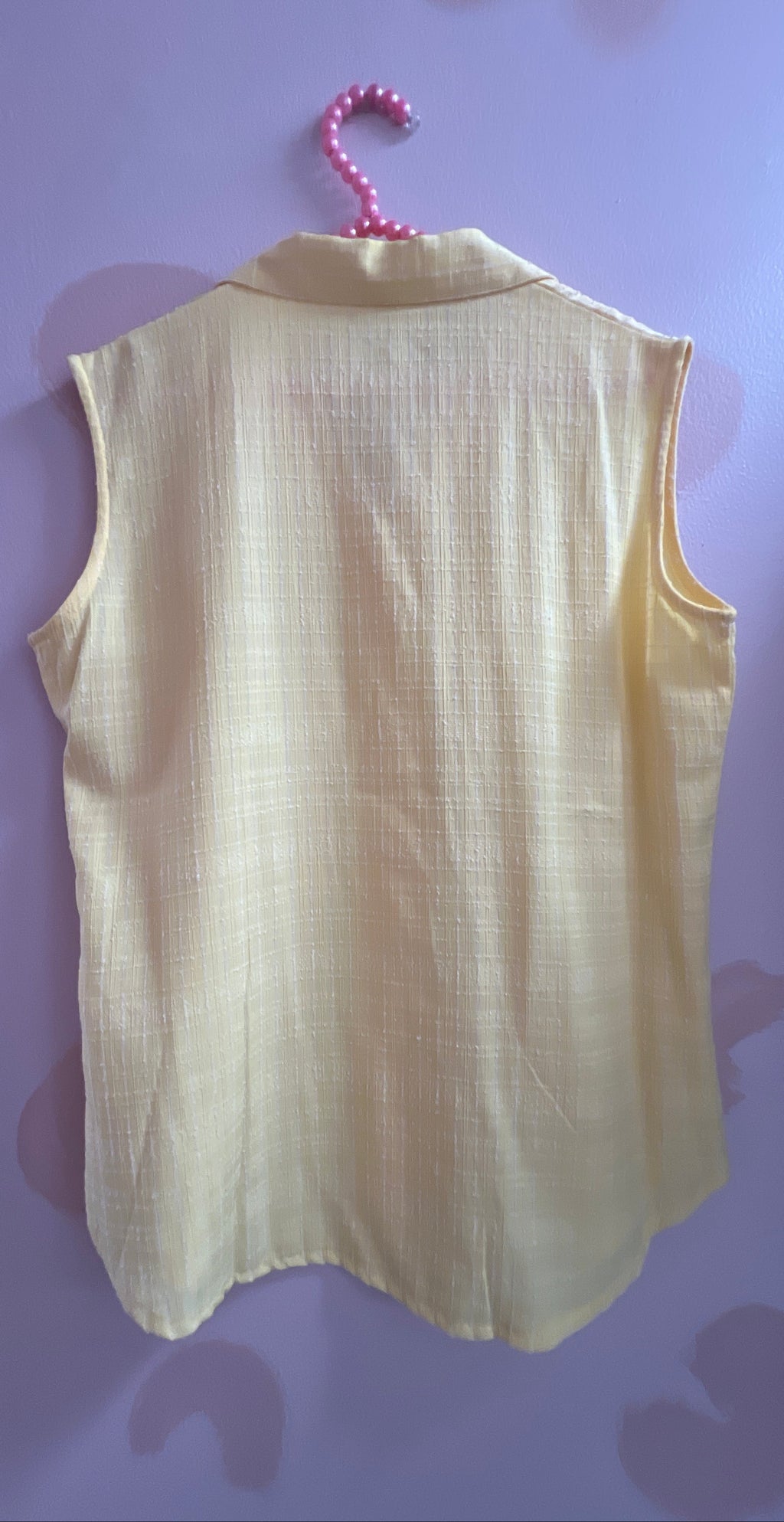 Yellow Sleeveless Button-up Top
