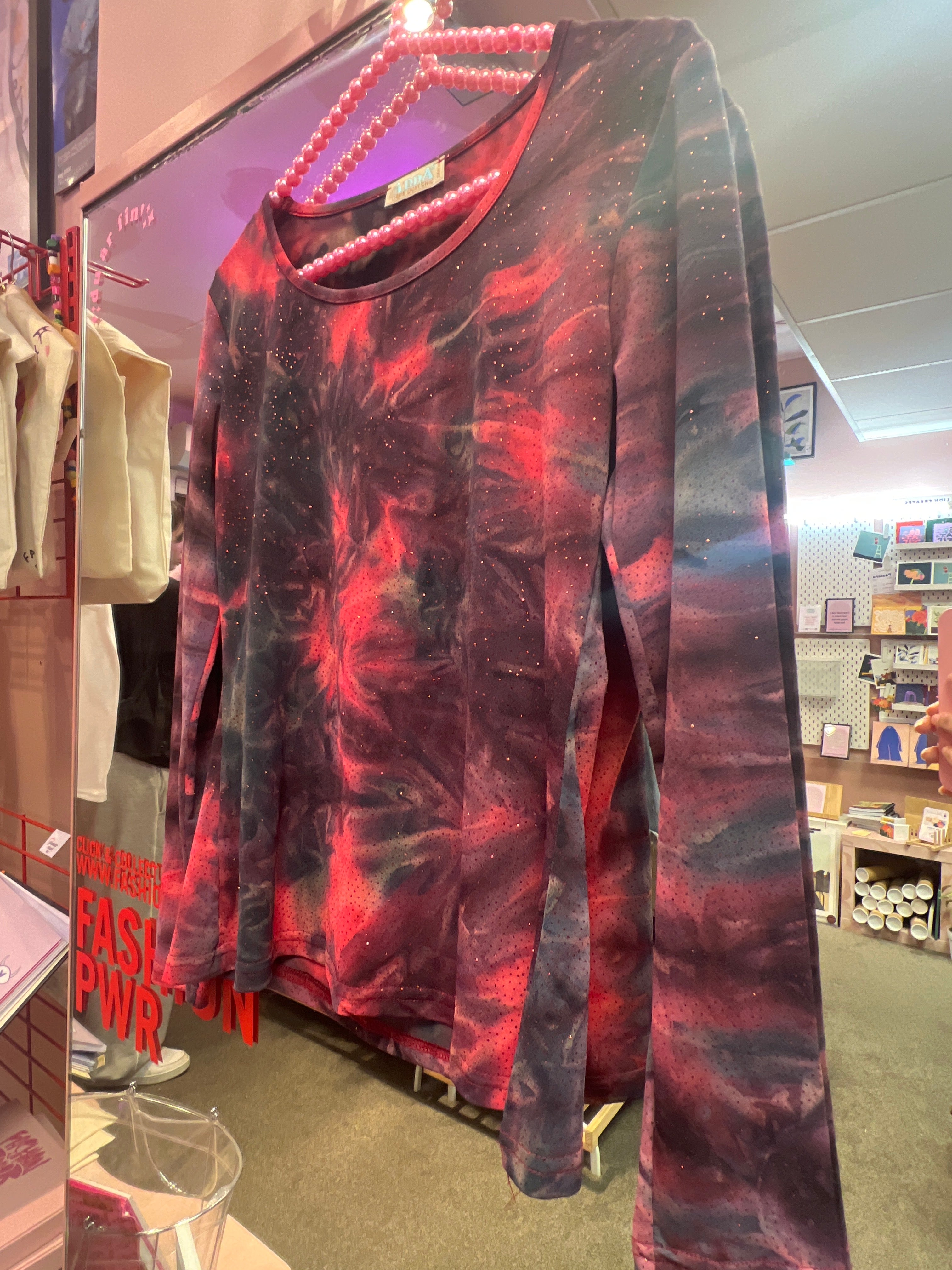 Glittery red Y2K vibes ADDA top
