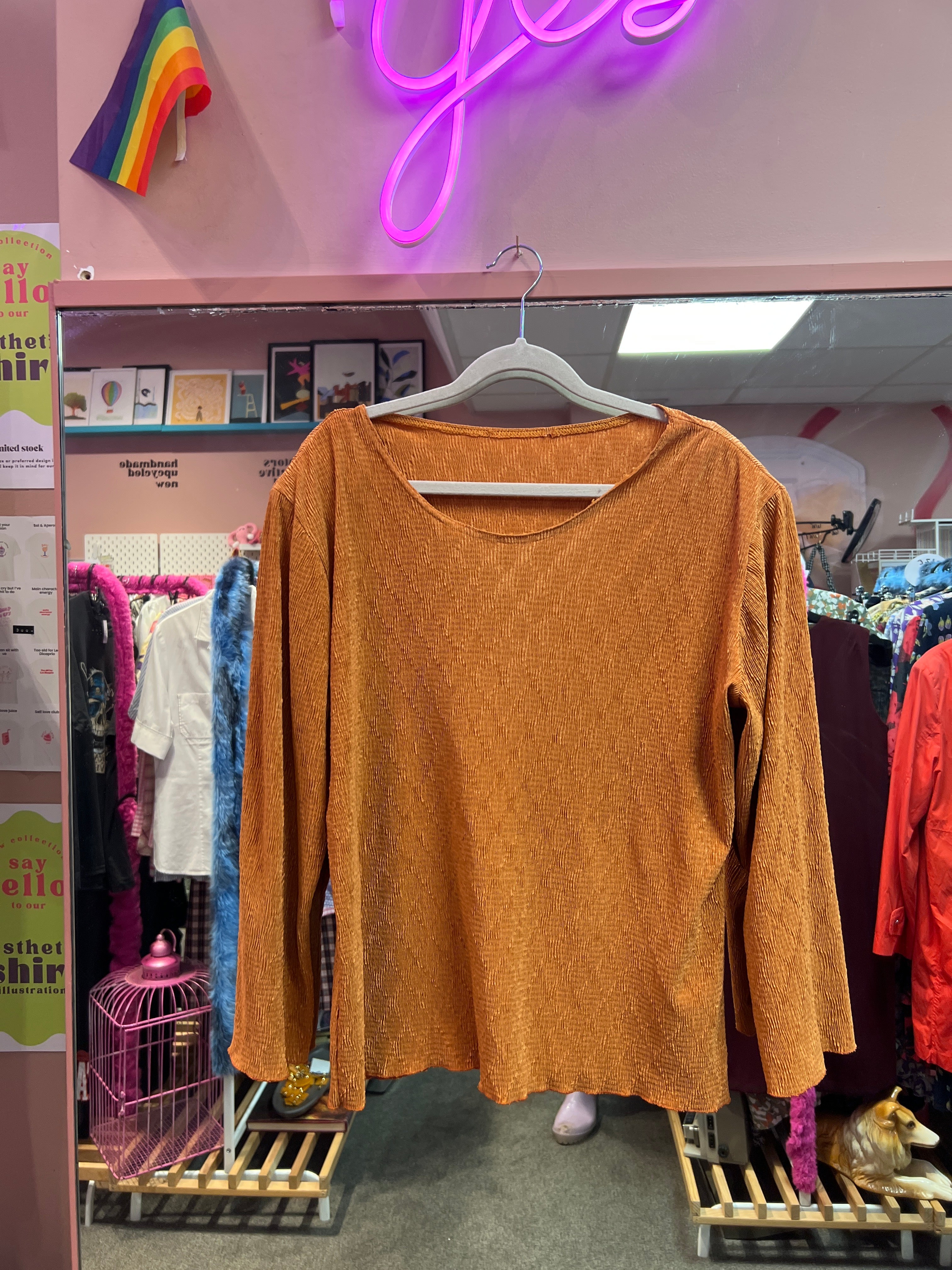 Orange vintageblus