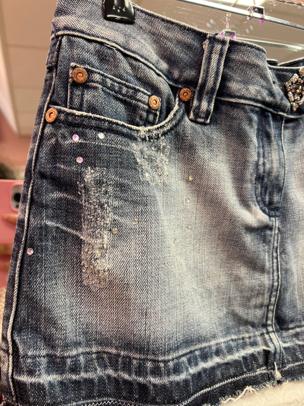 Strass jeans skirt