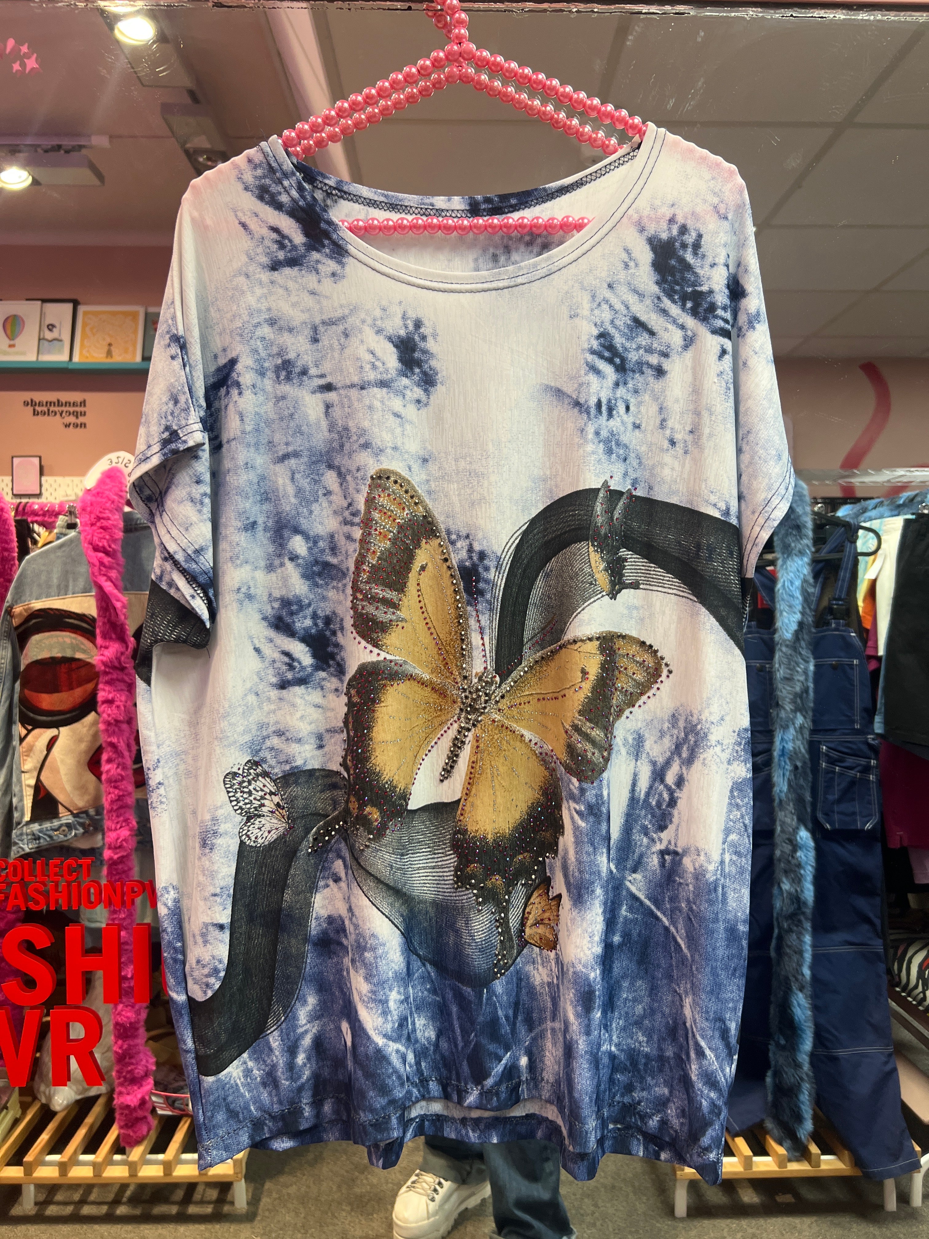 Butterfly strass tie-dye