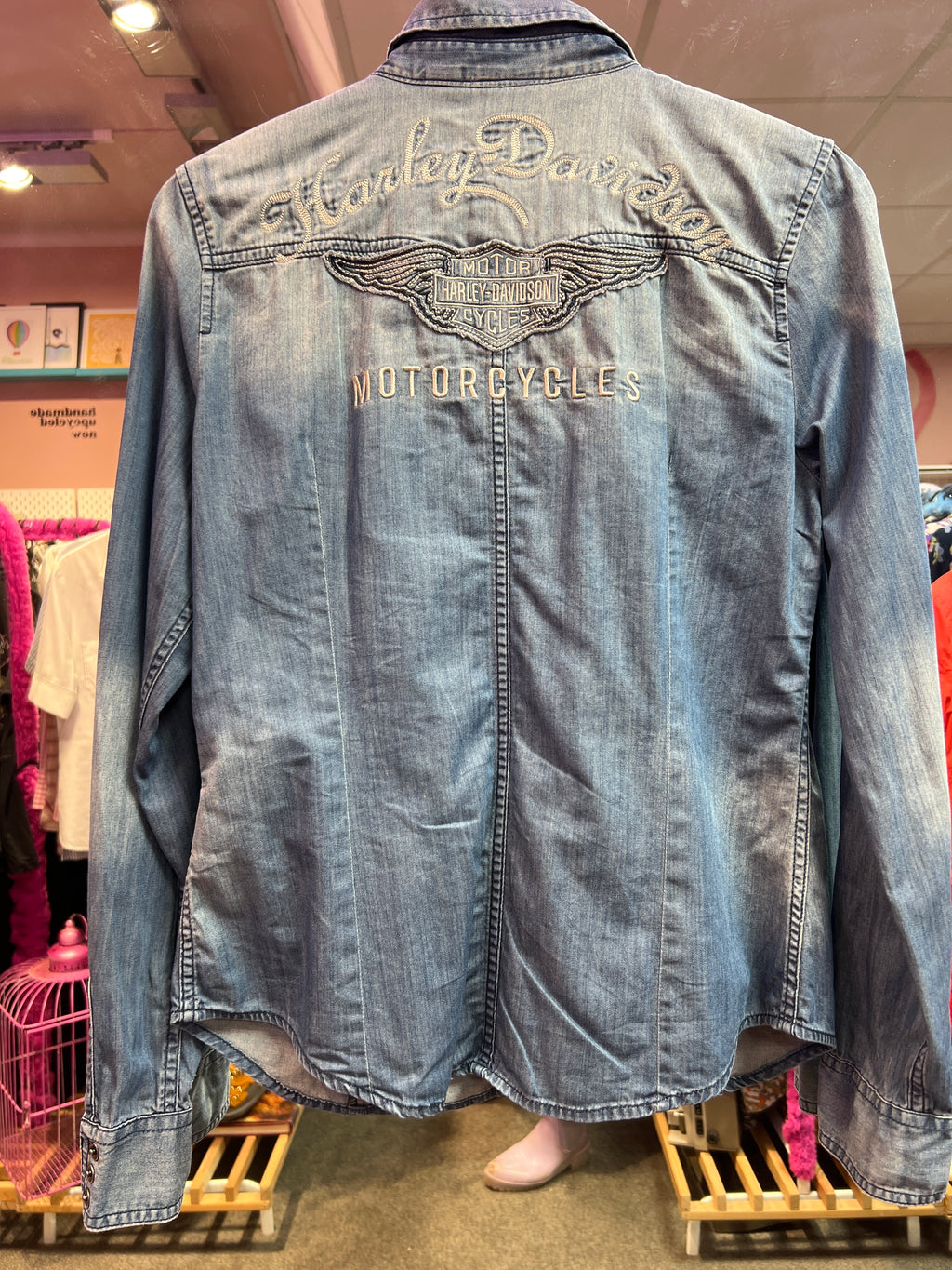 Harley Davidson light jeans shirt