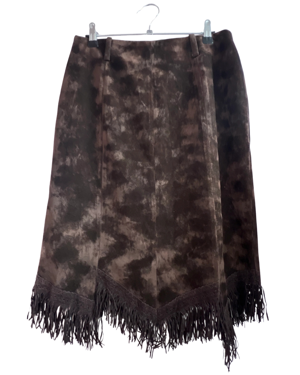 Brown Nyeroket Skirt With Fringes
