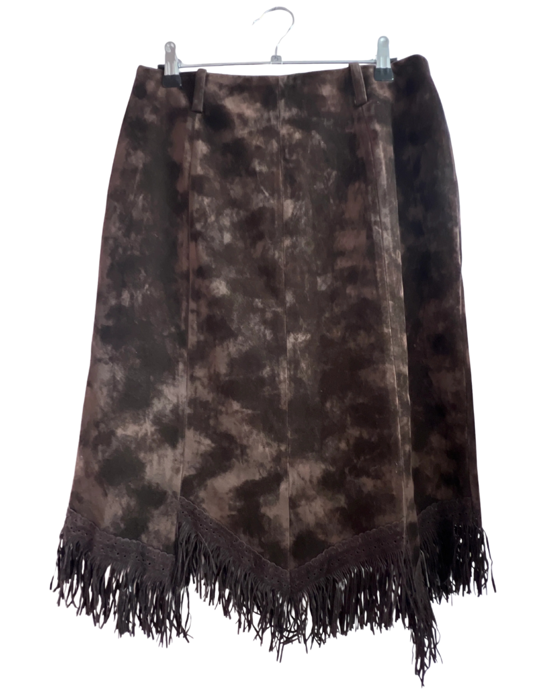 Brown Nyeroket Skirt With Fringes