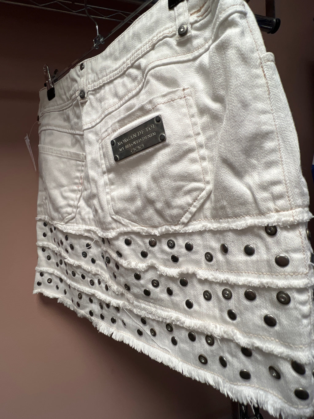 Morgan white studs skirt