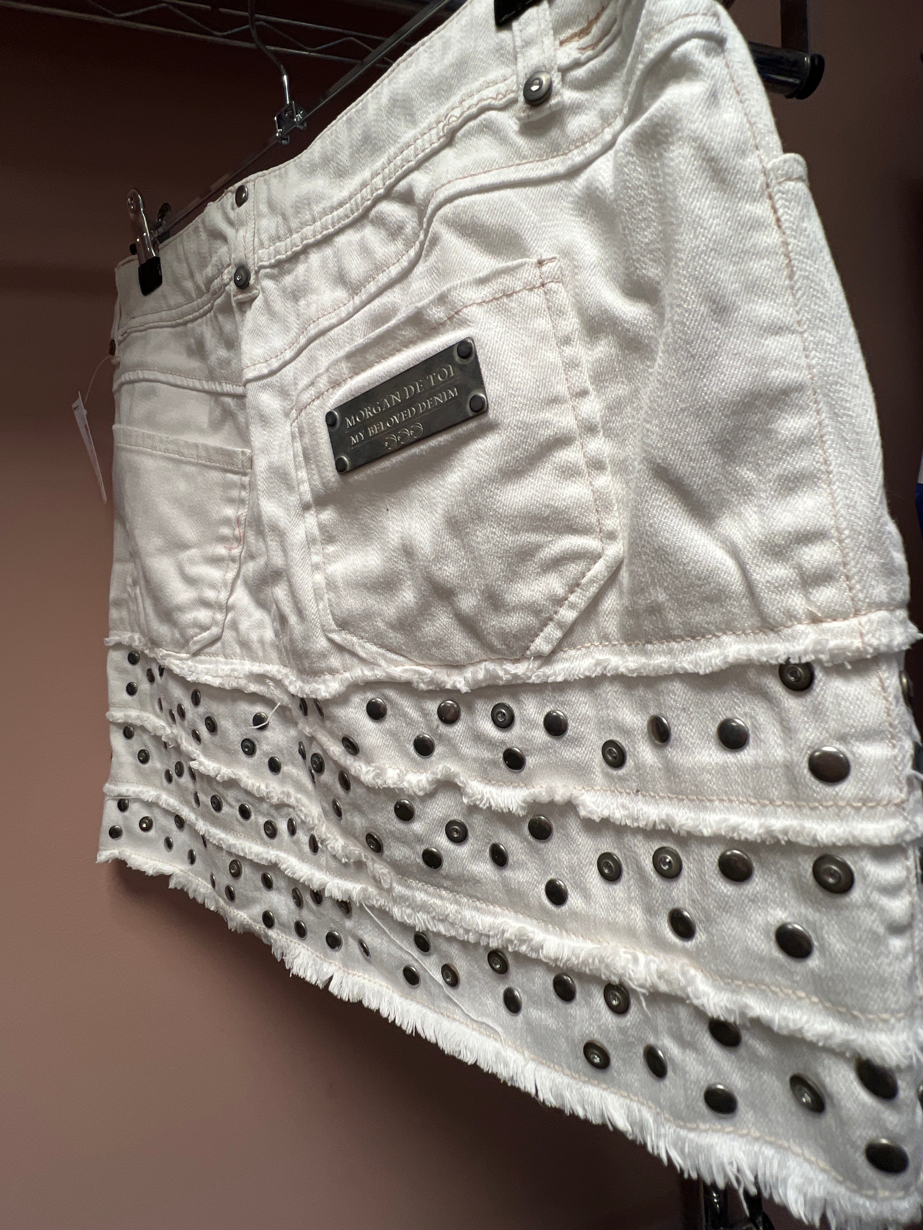 Morgan white studs skirt
