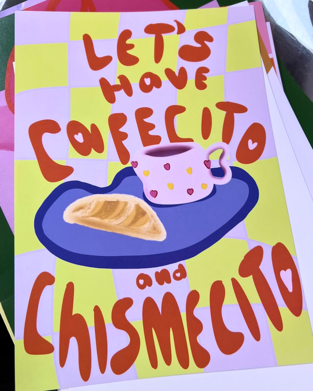 Lets have cafecito and chismecito Poster & Postcard