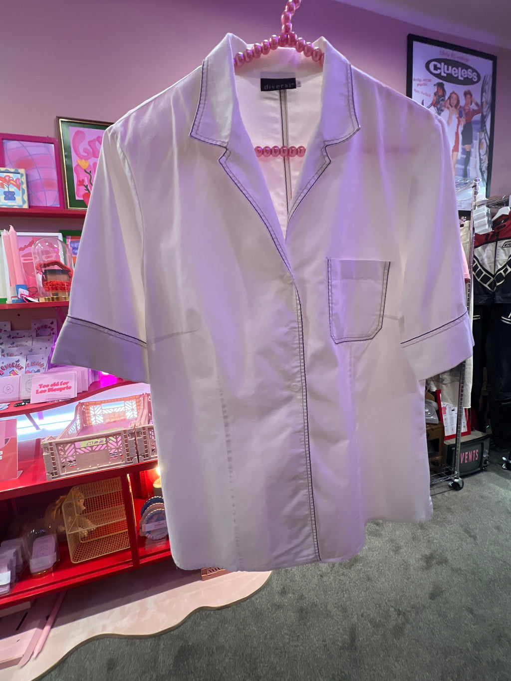 White shirt with cool details