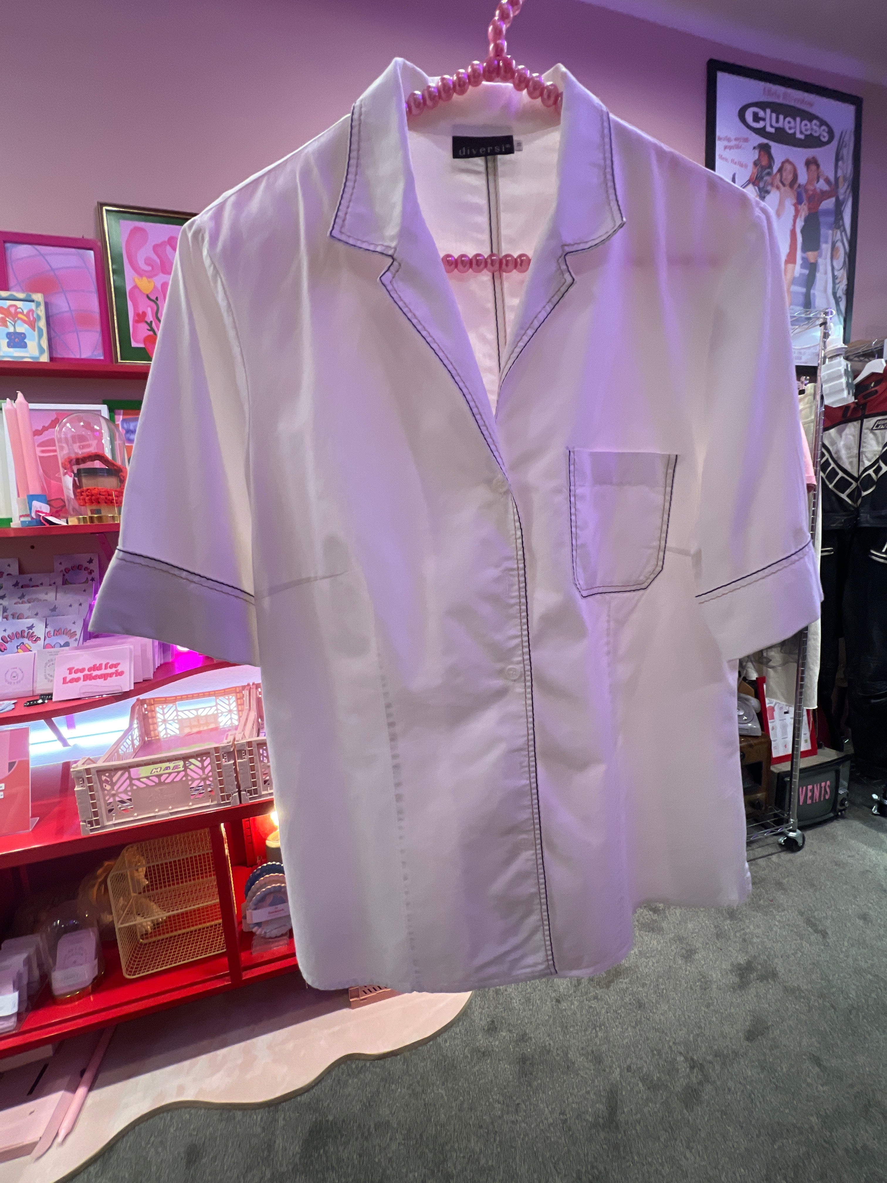 White shirt with cool details