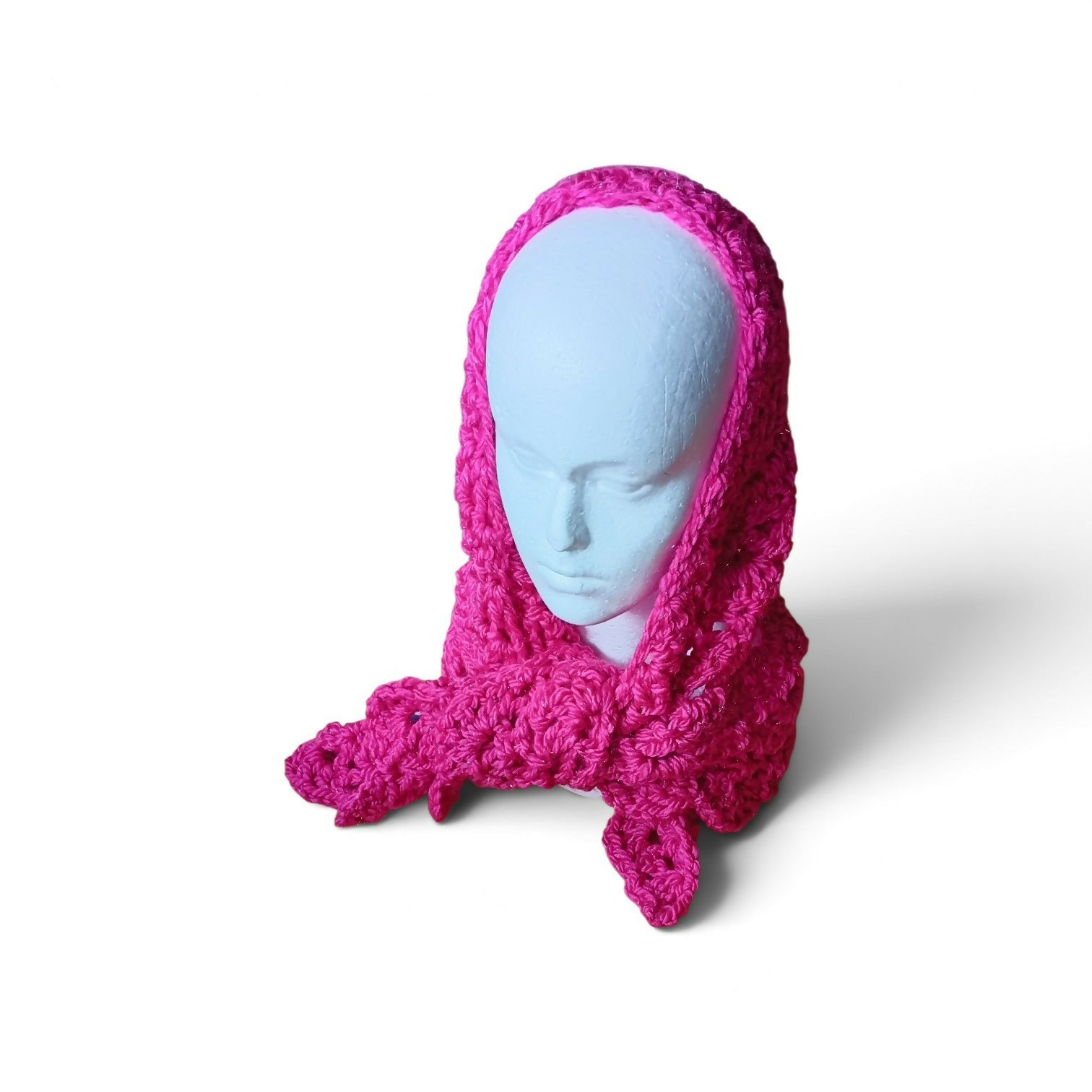 Warm fucsia scarf with glitter effect