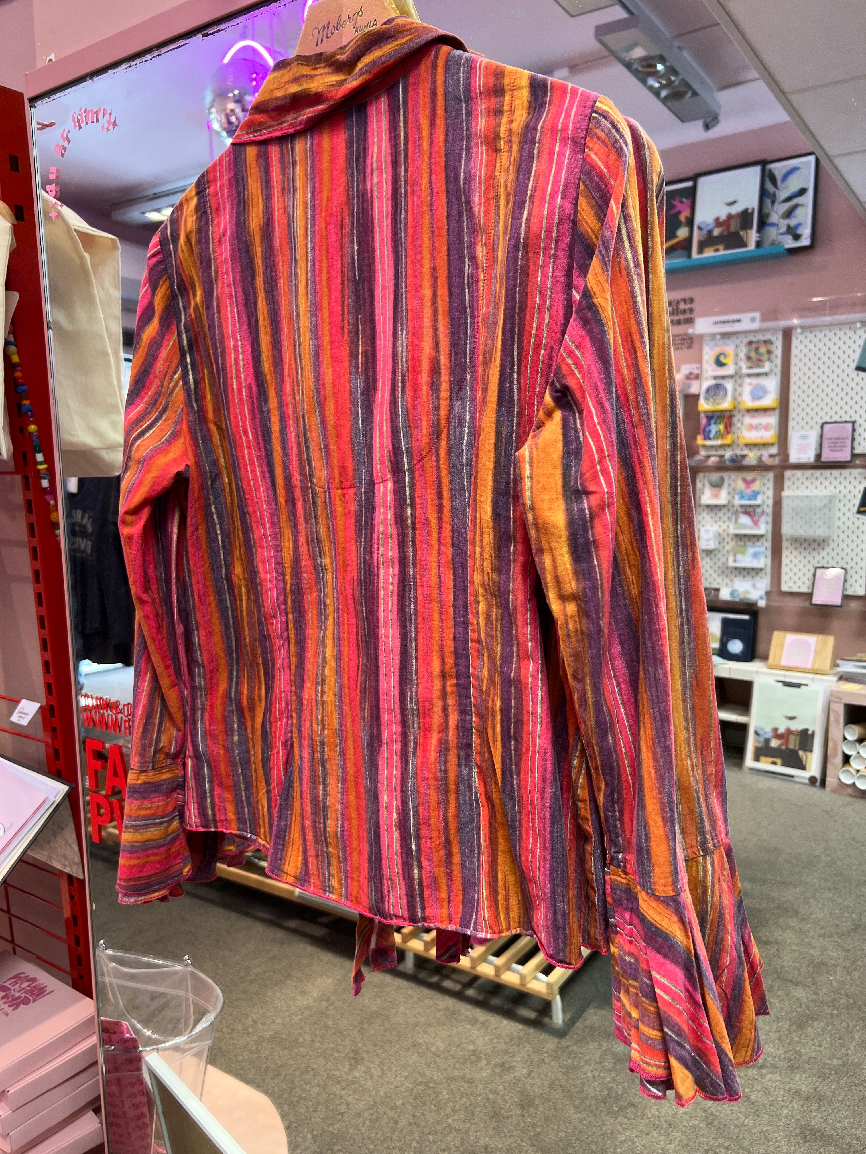 Colorful stripped 70s vibes top