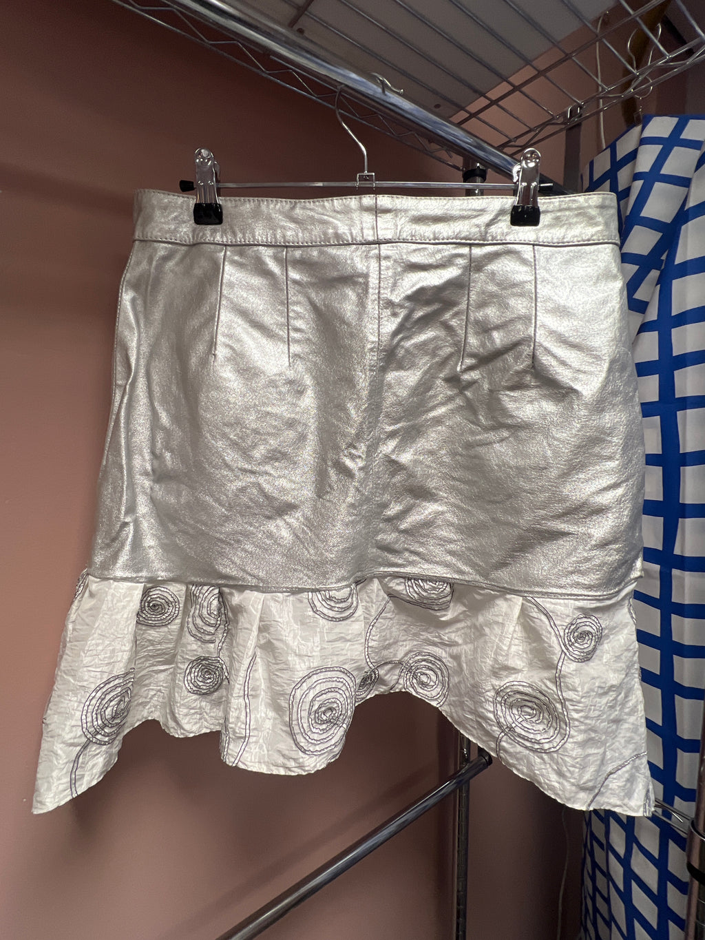 Upcycled metallic skirt