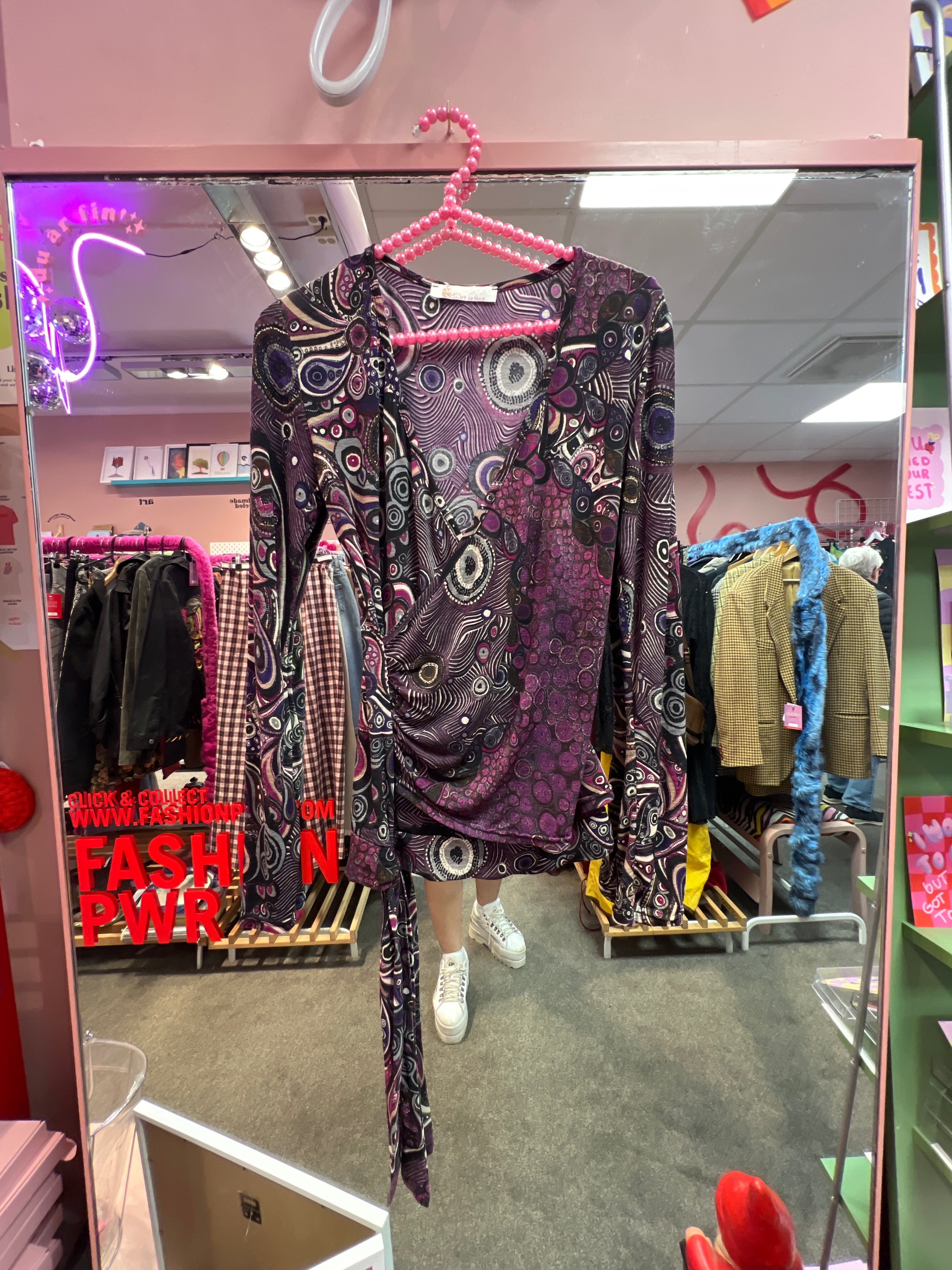 Y2K vibes patterned see through top Efilles de Paris