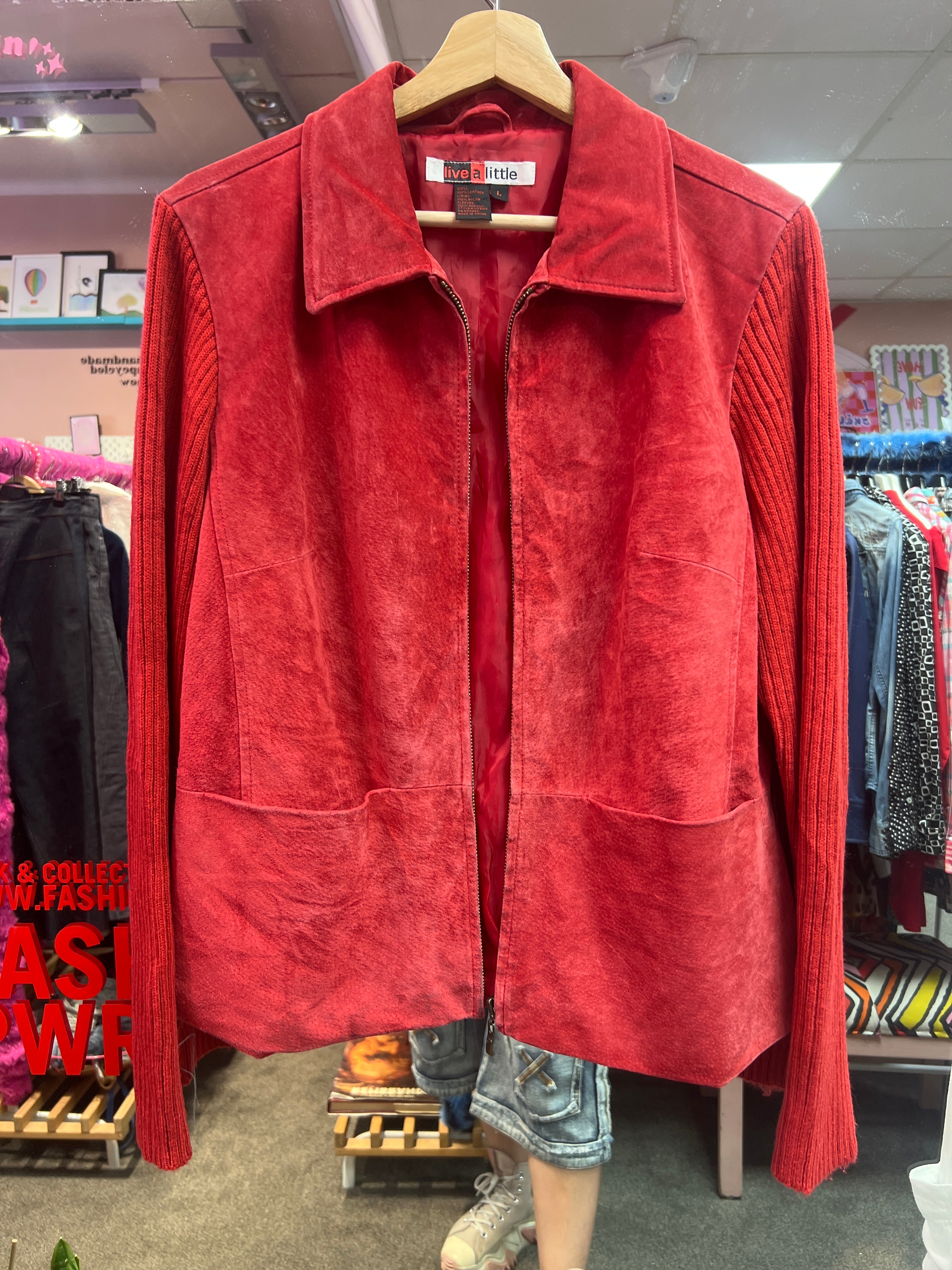 Red Leather Jacket Live a Little