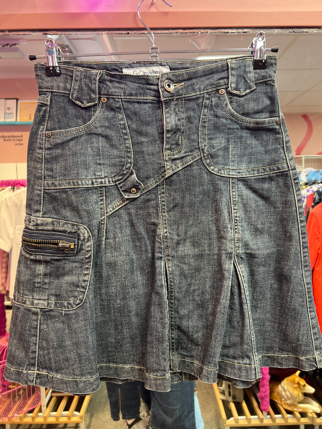 Y2K jeans skirt multi pockets Go!