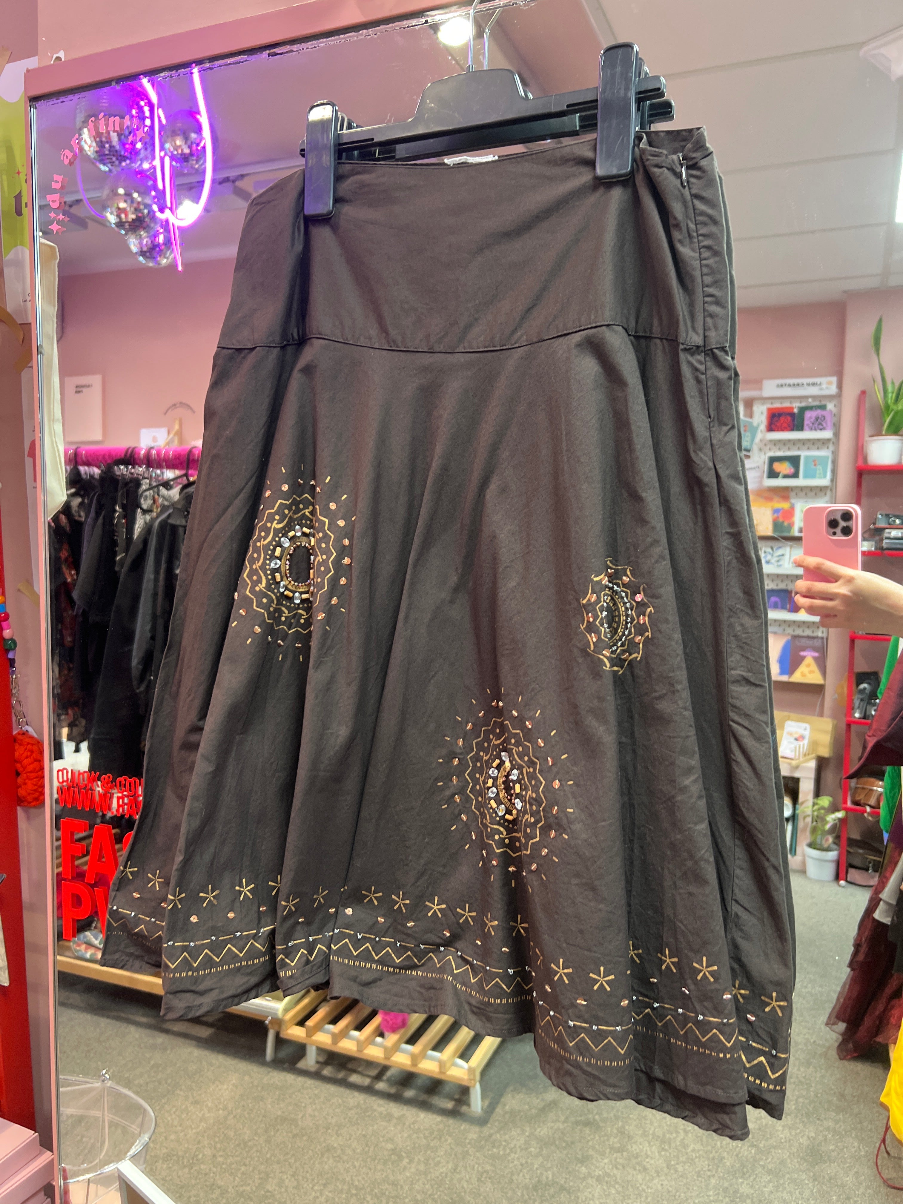 Mandalas brown skirt
