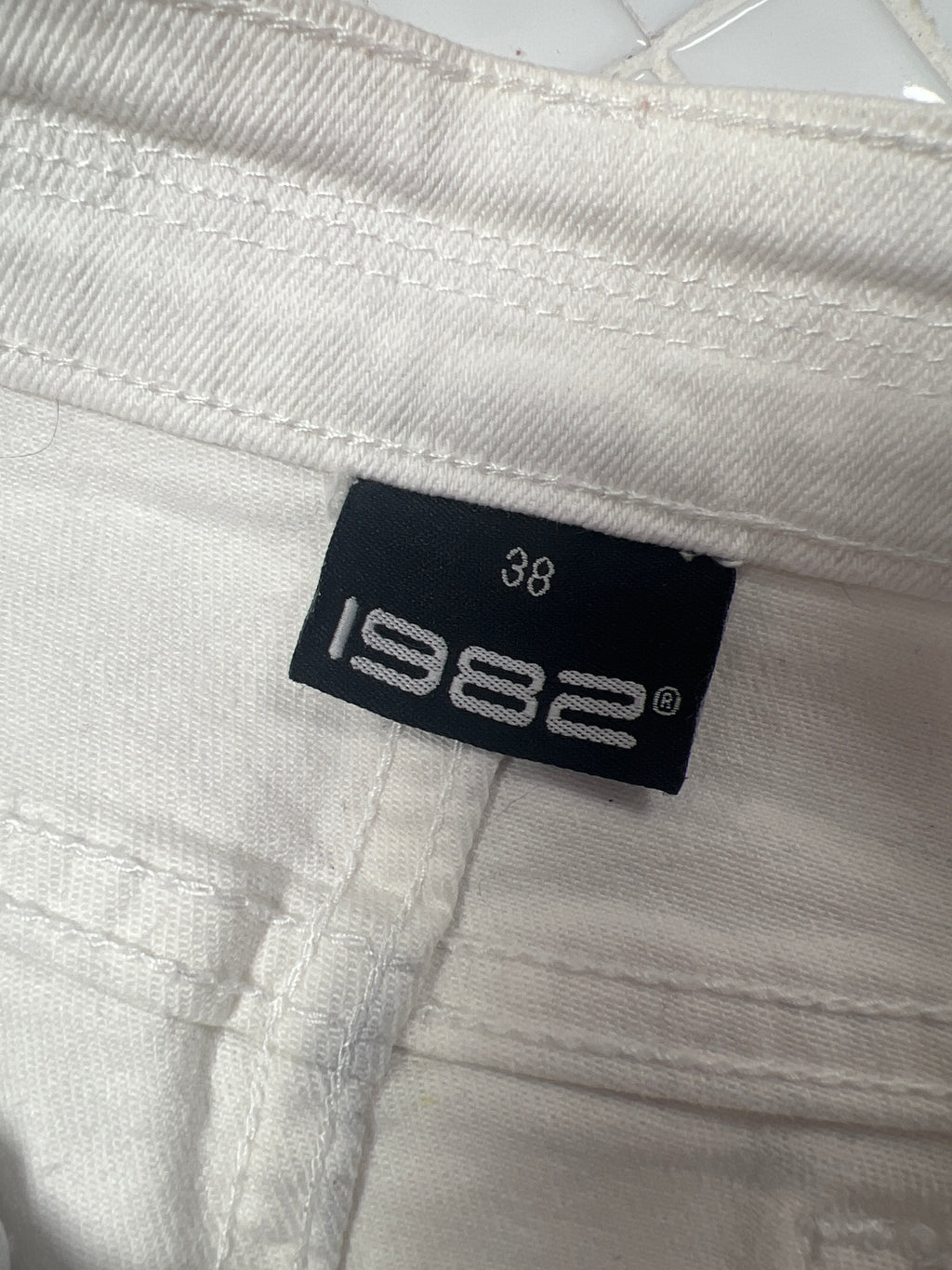 White Studded "1982" Mini-skirt