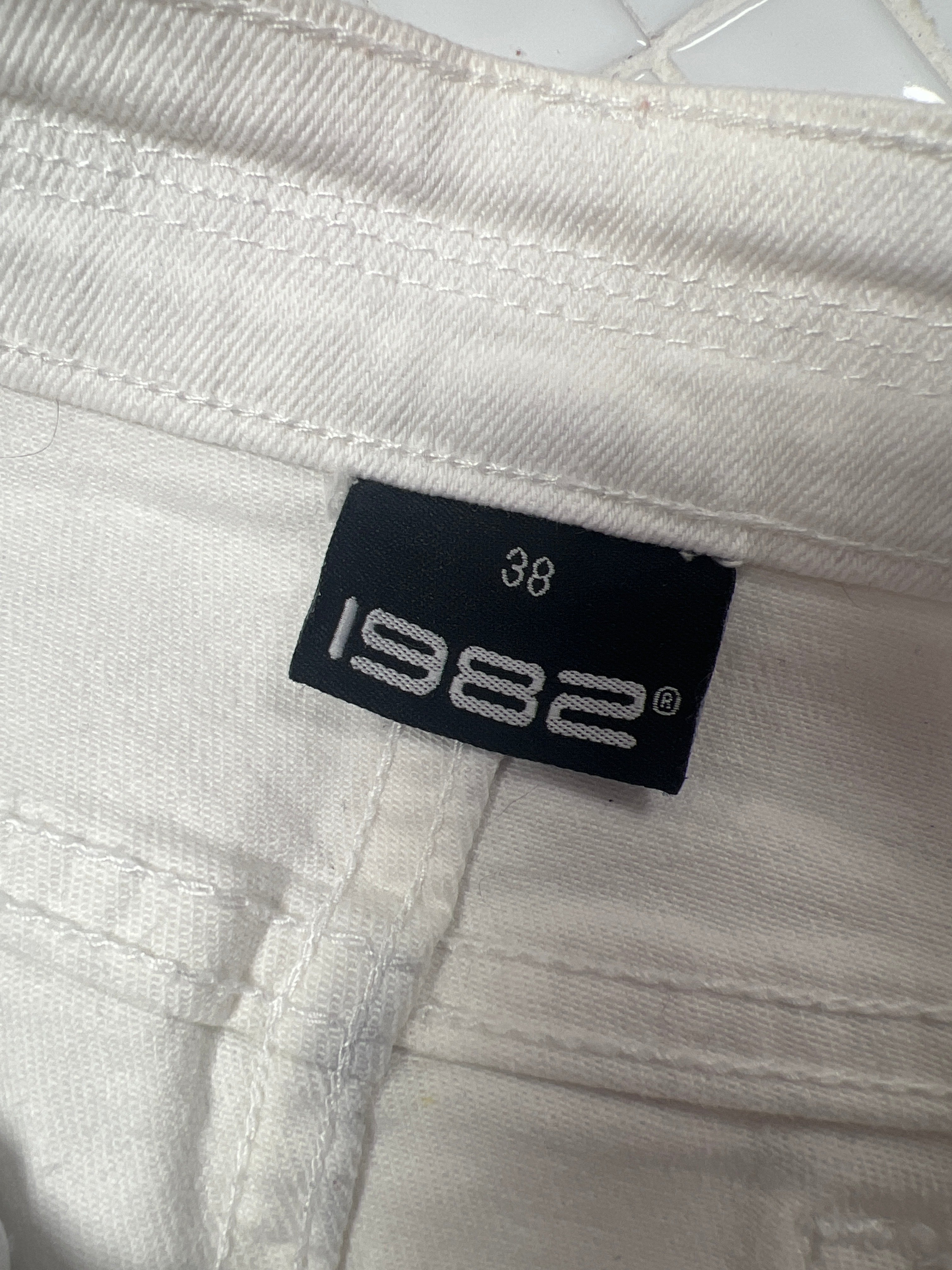 White Studded "1982" Mini-skirt