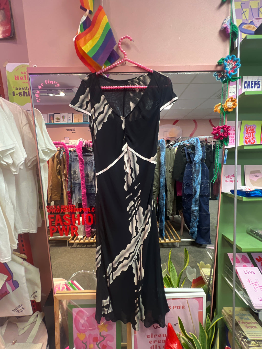 Black and white double layer summer dress