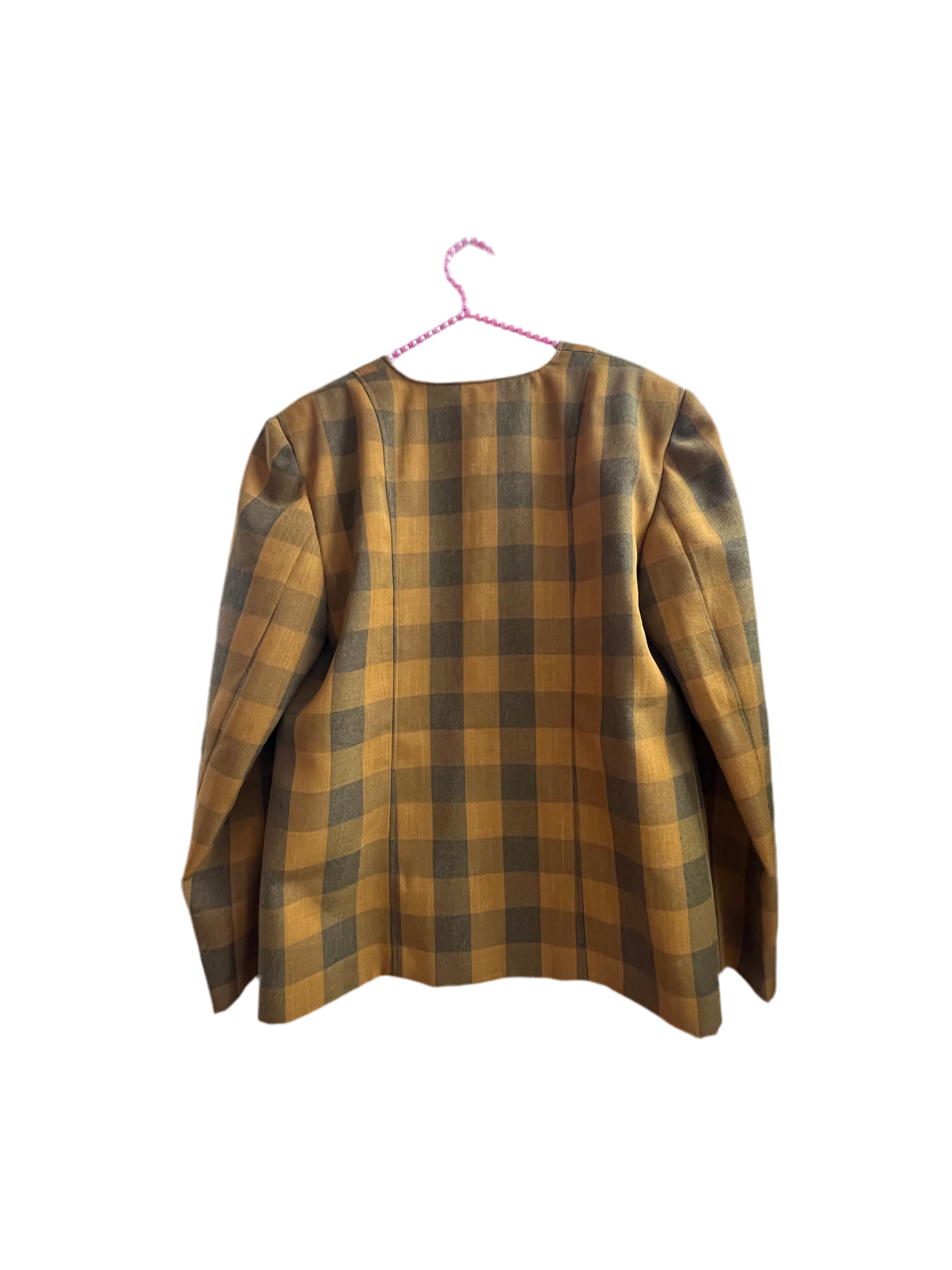 Checkered Mustard Blazer