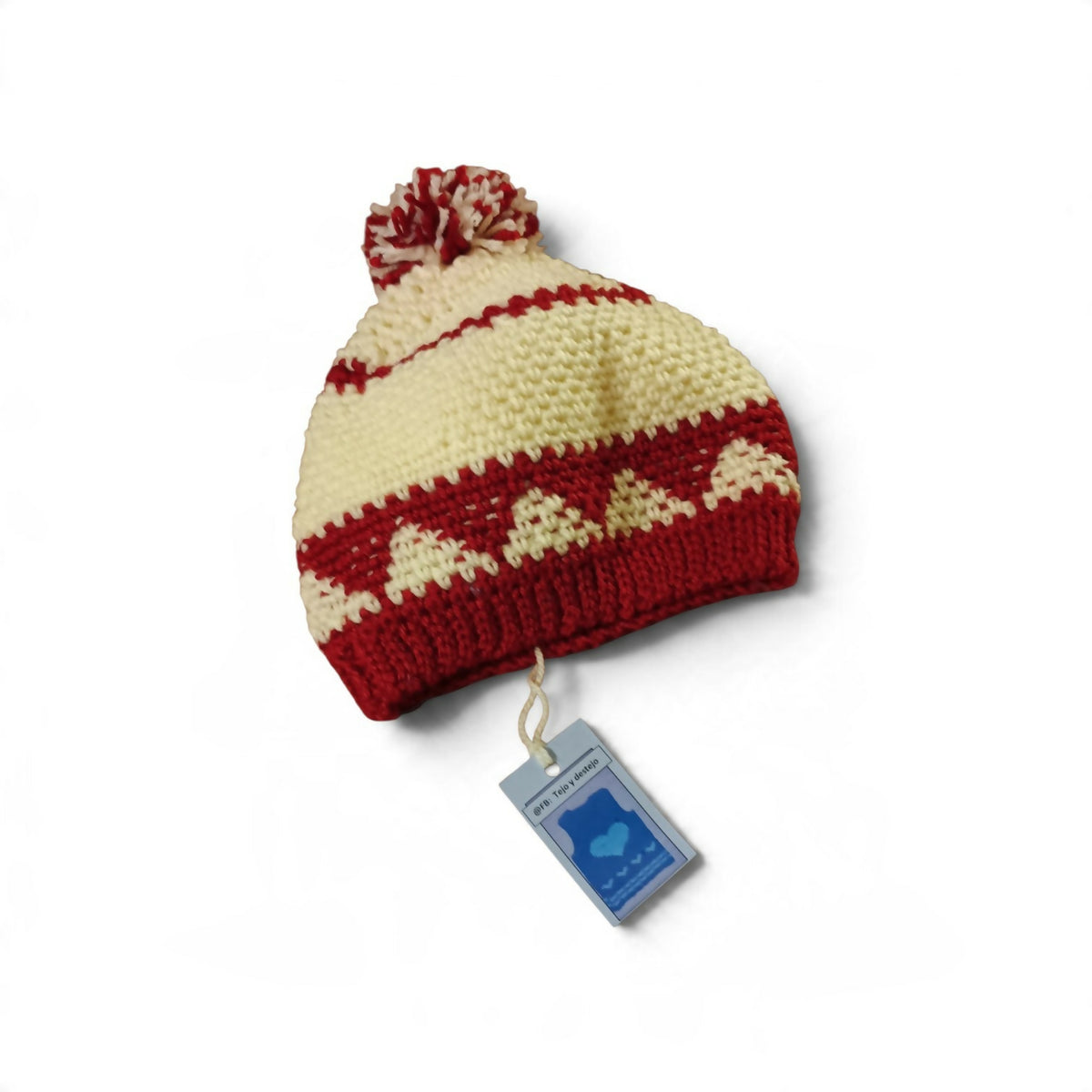 Ivory & red kid's hat