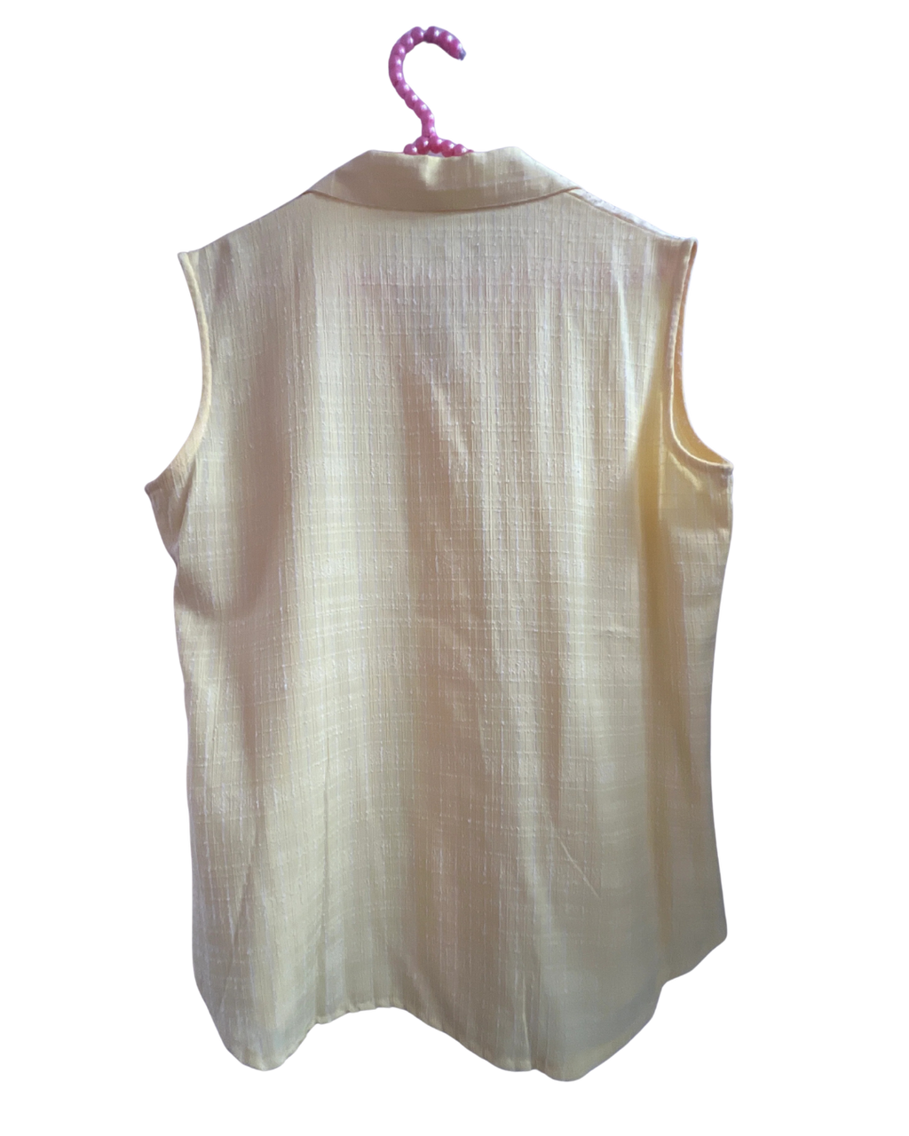 Yellow Sleeveless Button-up Top