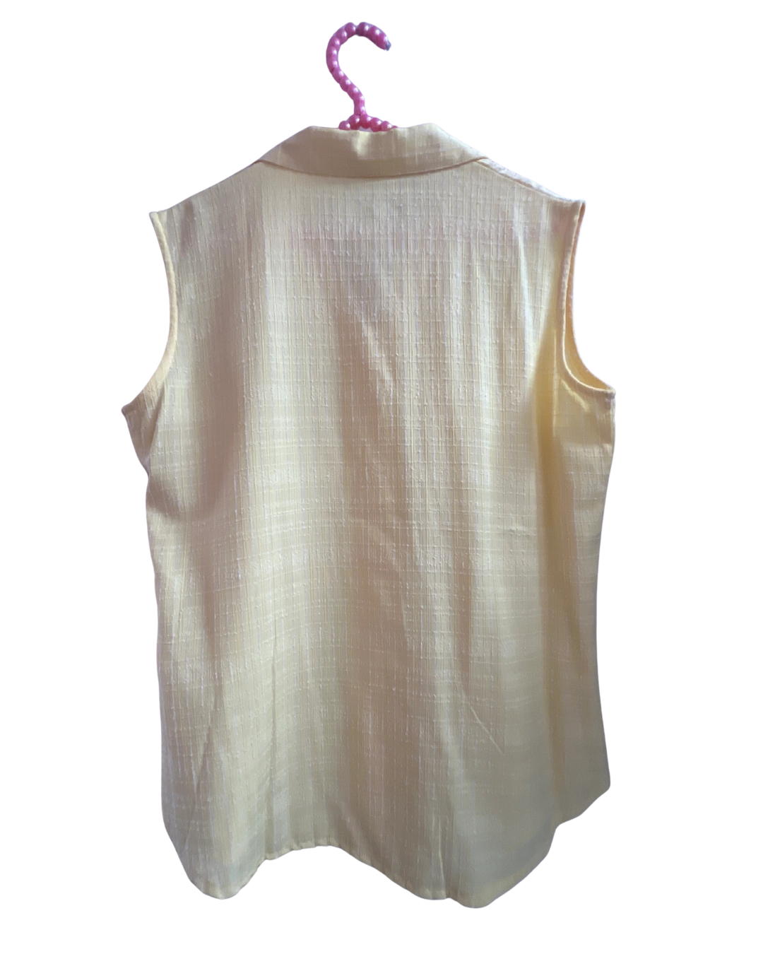 Yellow Sleeveless Button-up Top