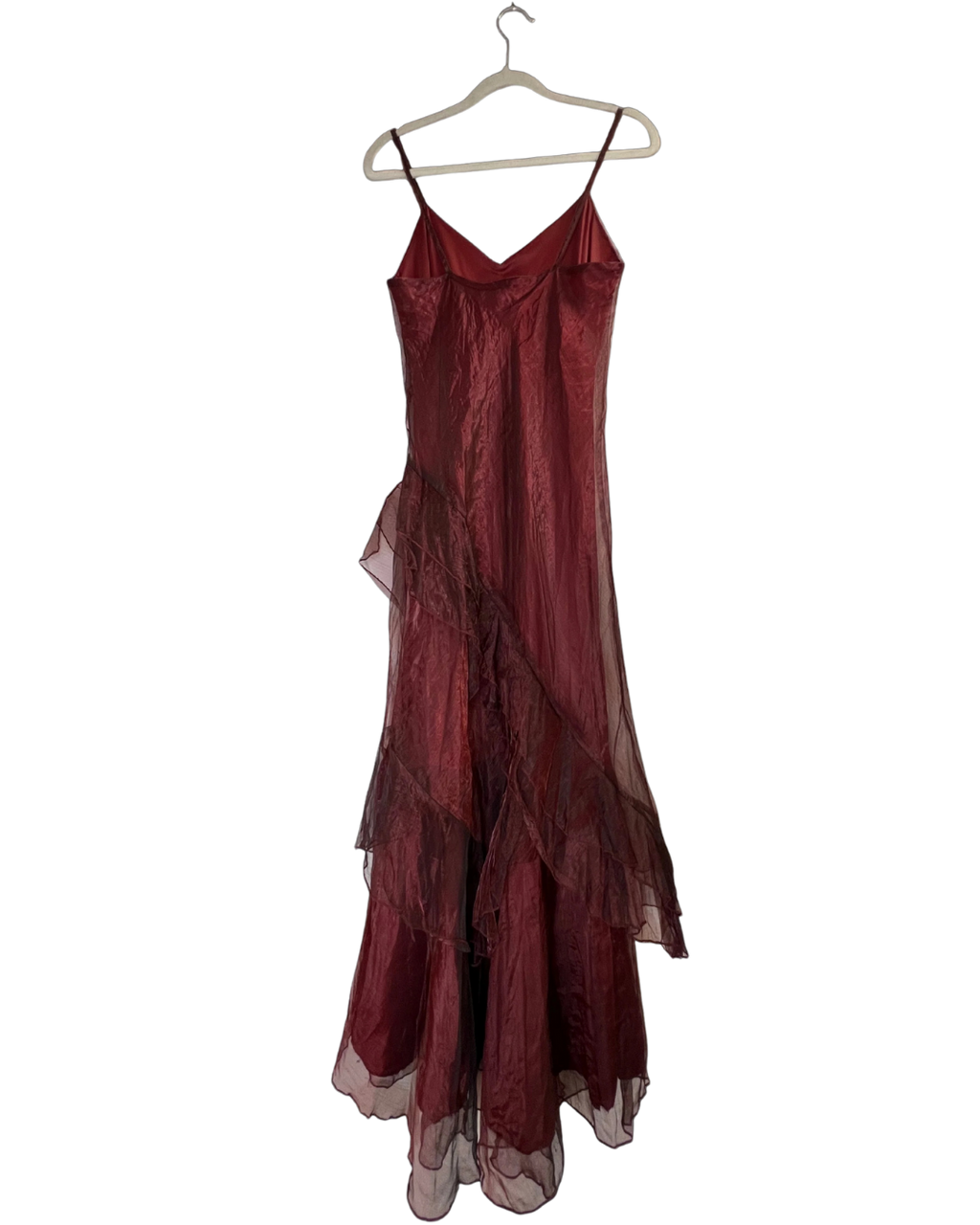 Ruffled Wine Red Dress