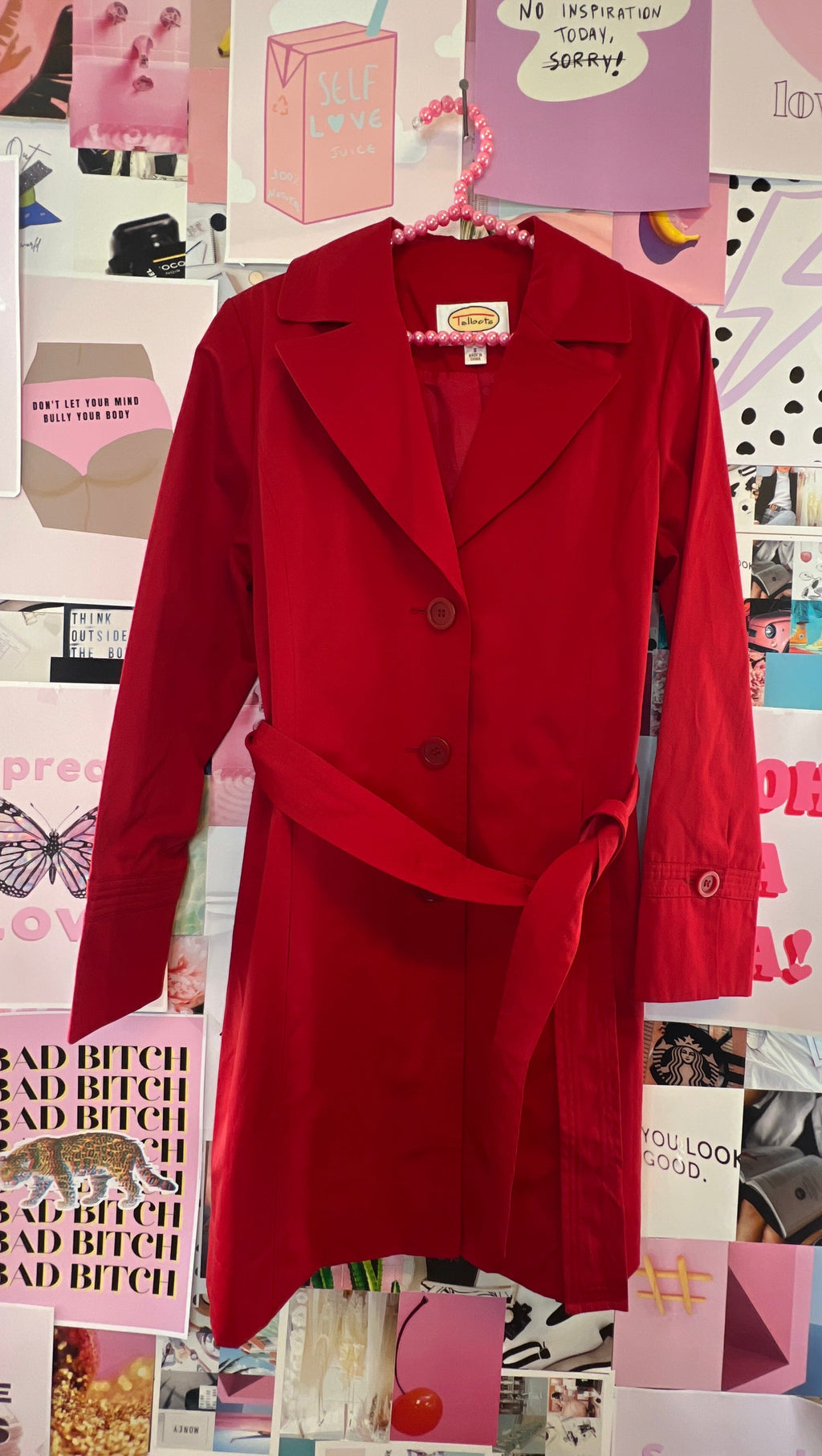 Cherry trench coat