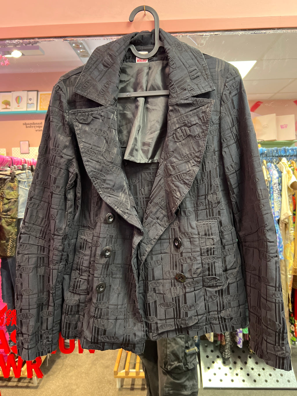 Black double buttons jacket