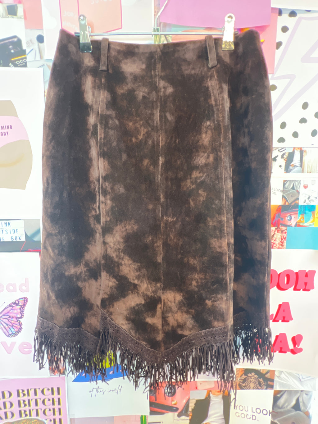 Brown Nyeroket Skirt With Fringes