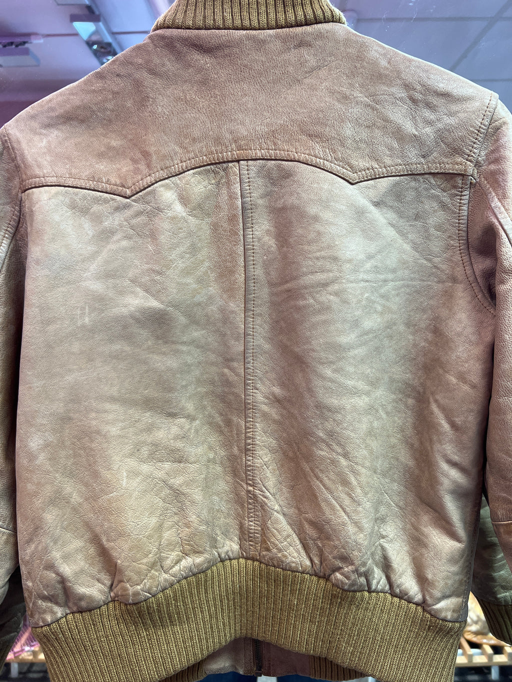 Pilot vibes brown leather jacket