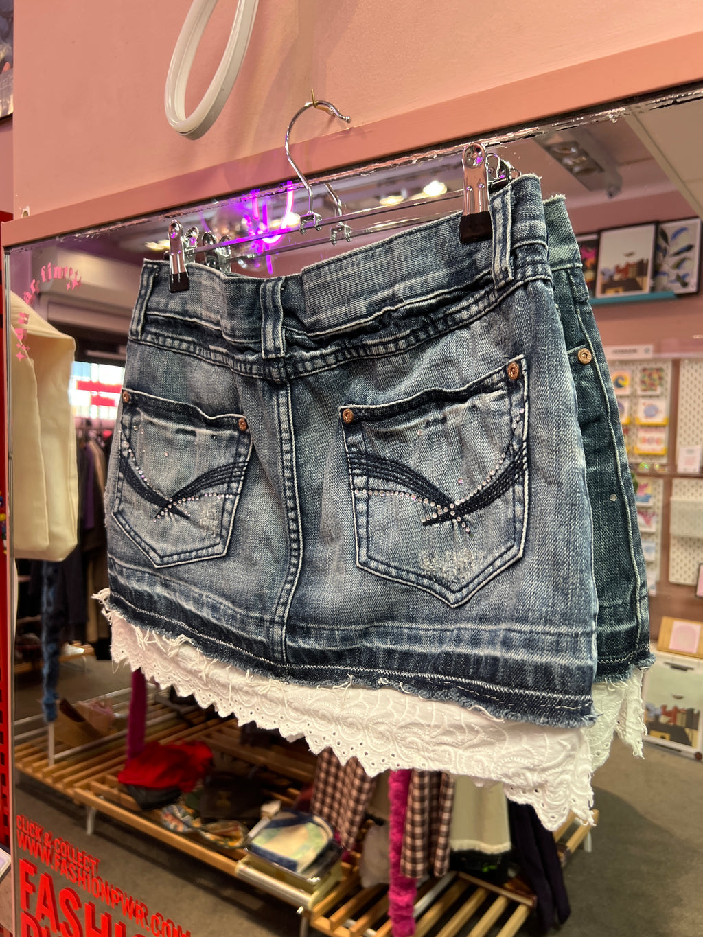 Strass jeans skirt